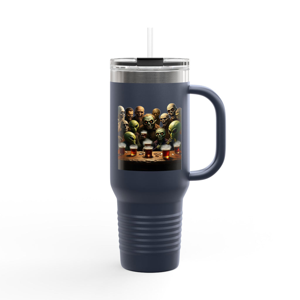 Travel Mug, Humorous Aliens Monsters Ghosts Design, 40oz