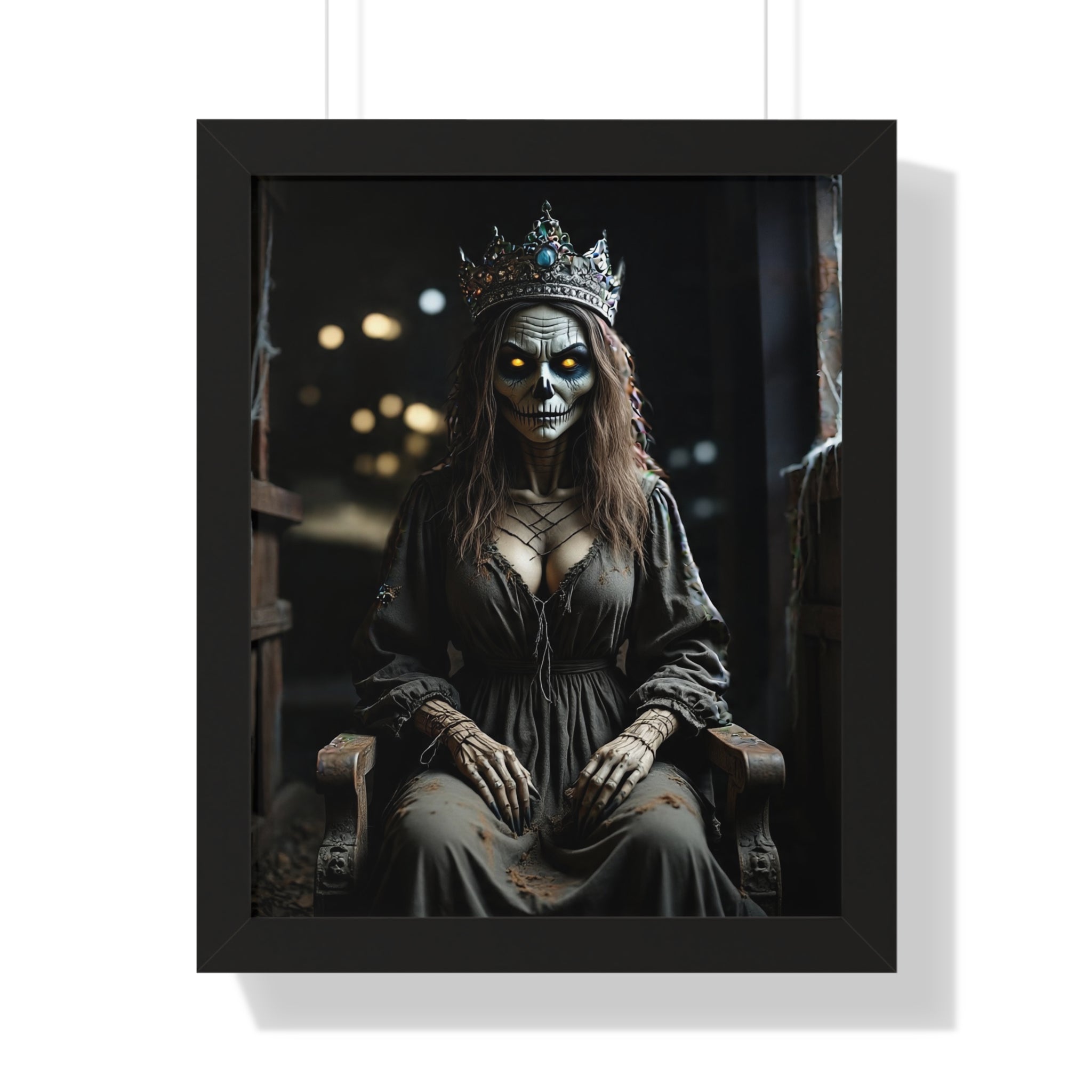 Eerie Framed Vertical Poster - Gothic Decor, Halloween Wall Art, Horror Artwork, Unique Home Decor, Spooky Gift
