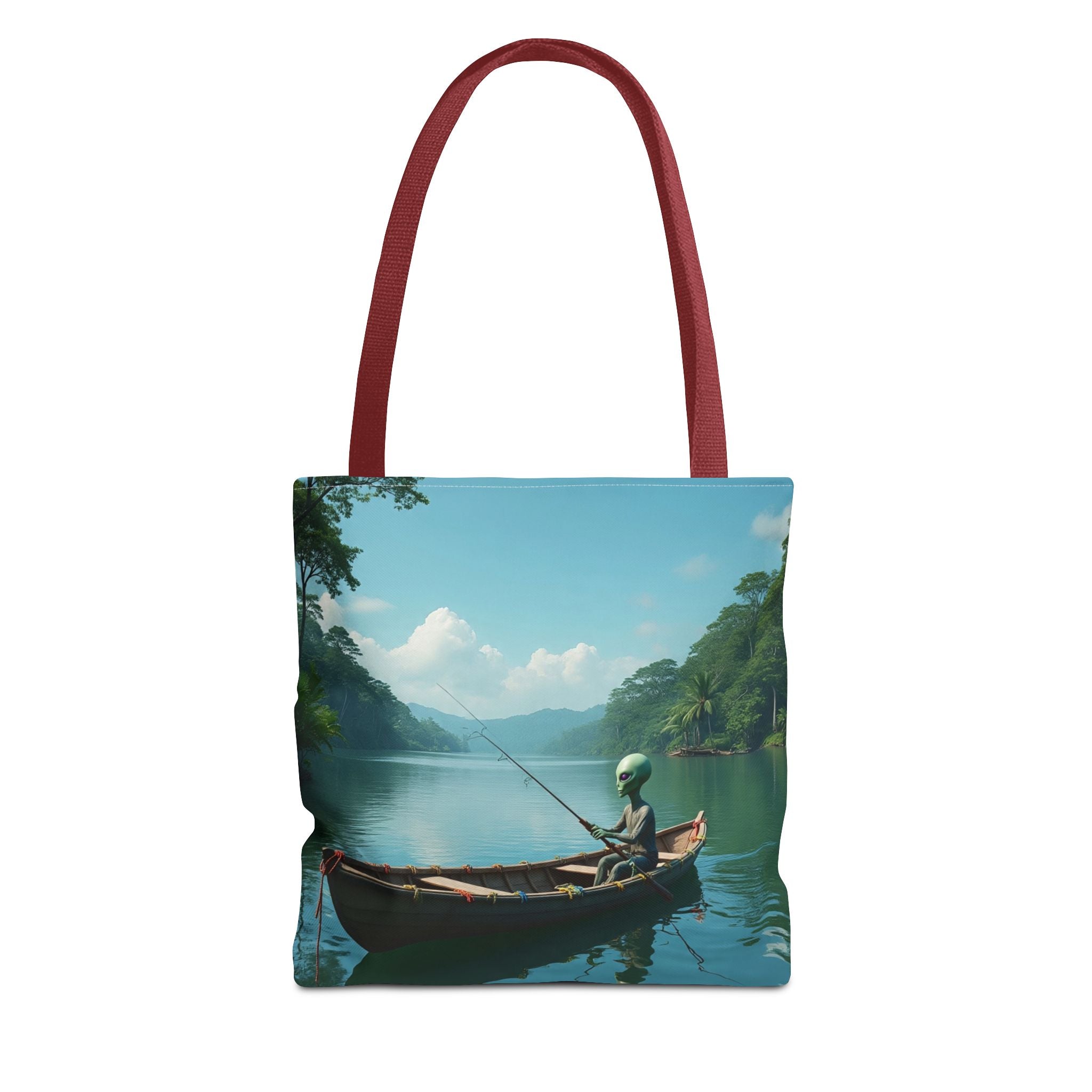 VYBZ Serene Alien Fishing Scenic Tote Bag