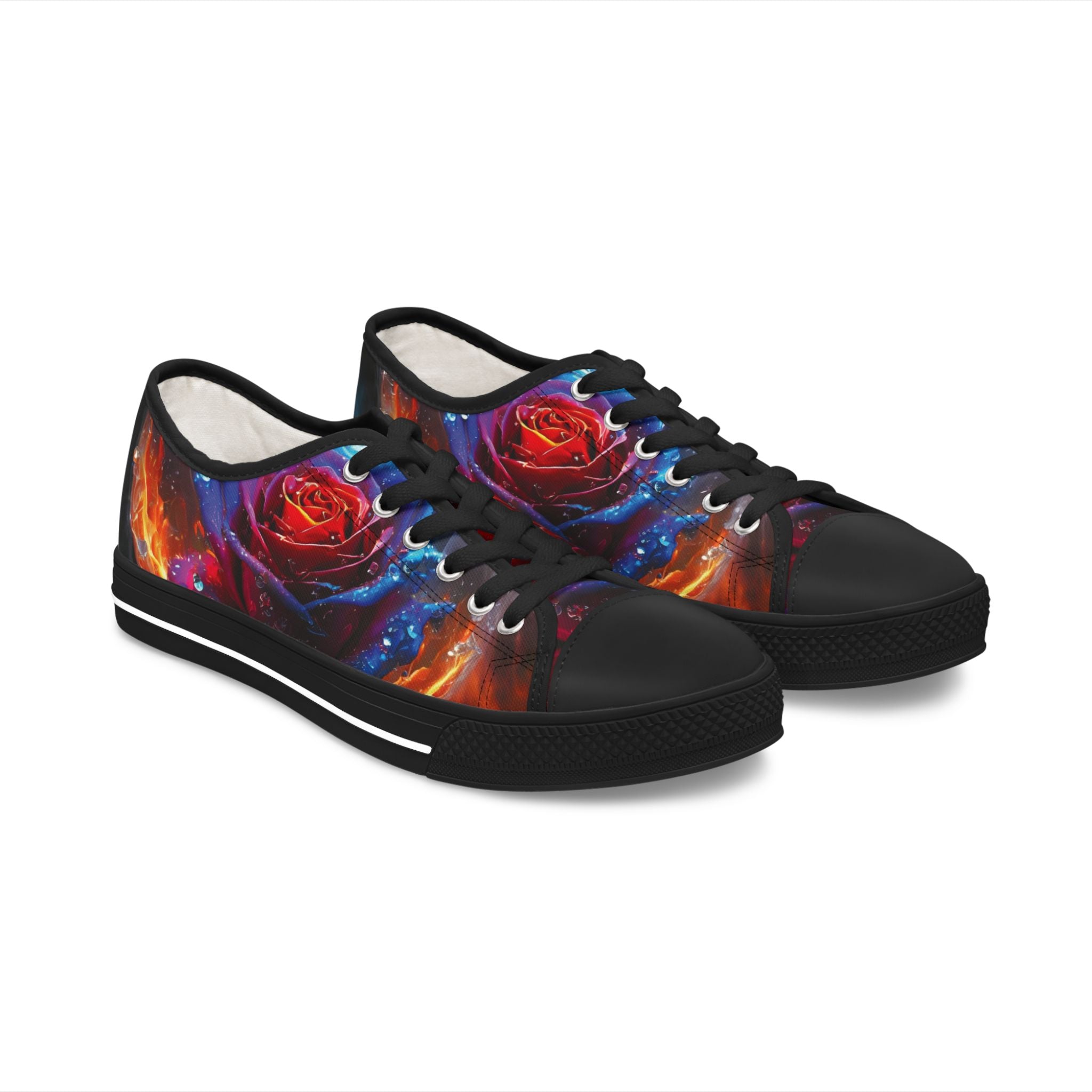 Vibrant Rose Pattern Sneakers