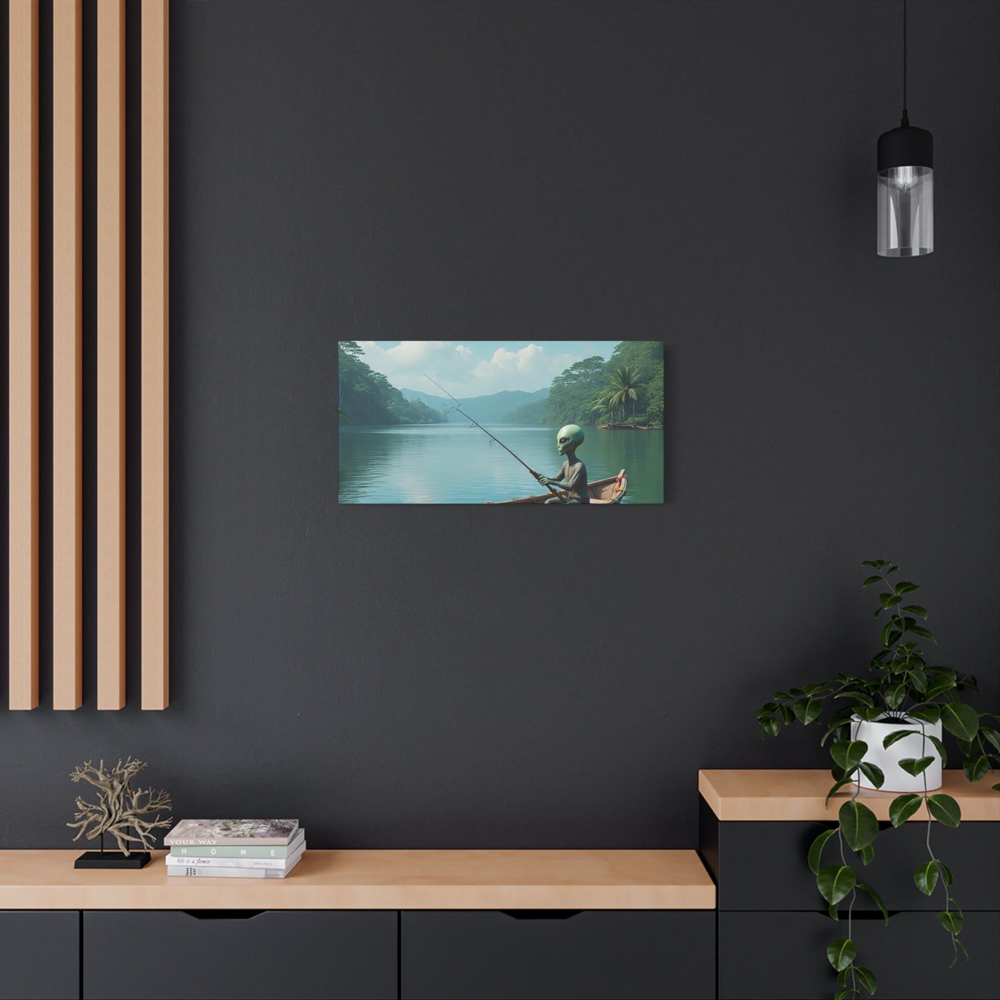 Alien Fishing Canvas Art
