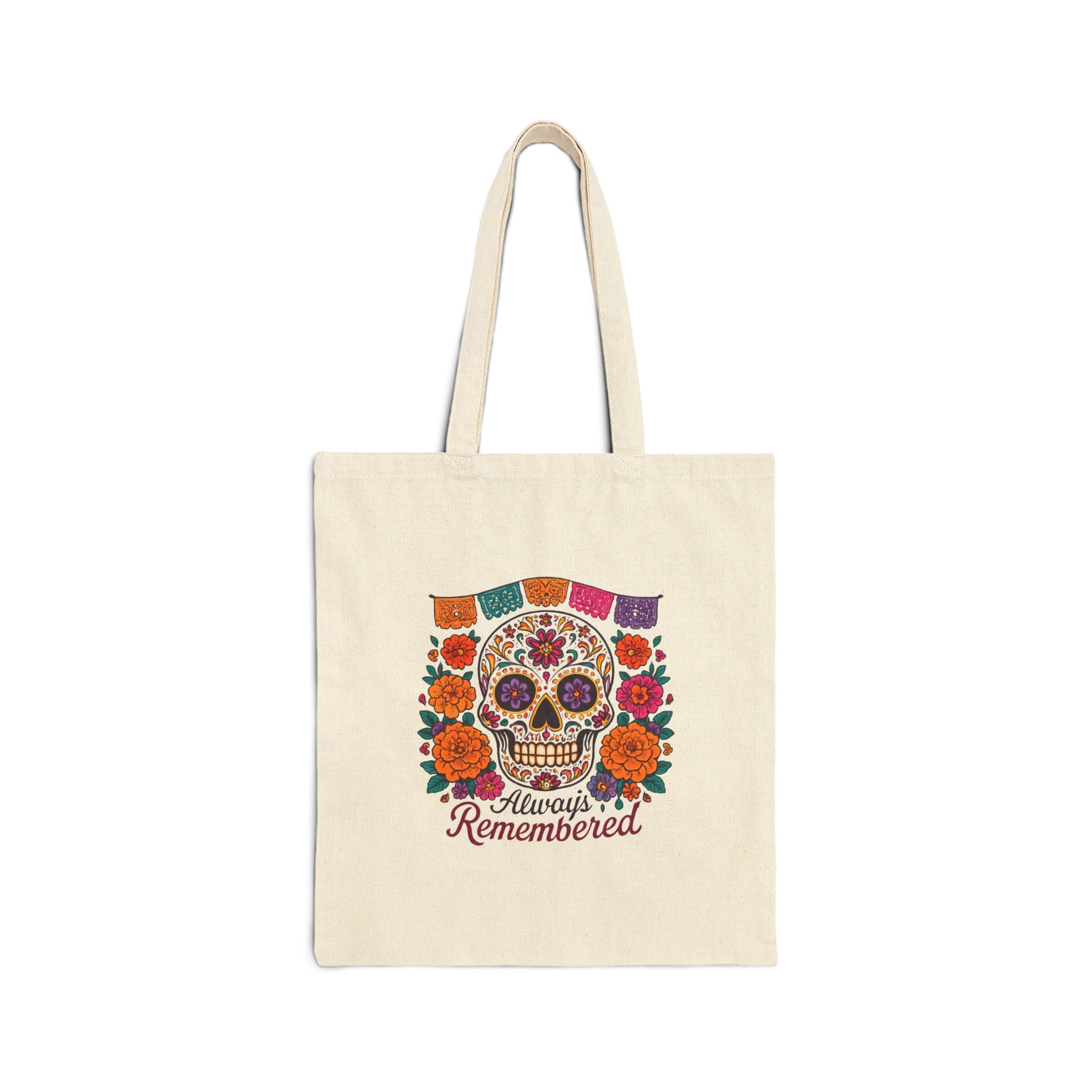 Canvas Tote Bag - Dia de los Muertos Sugar-skull Design
