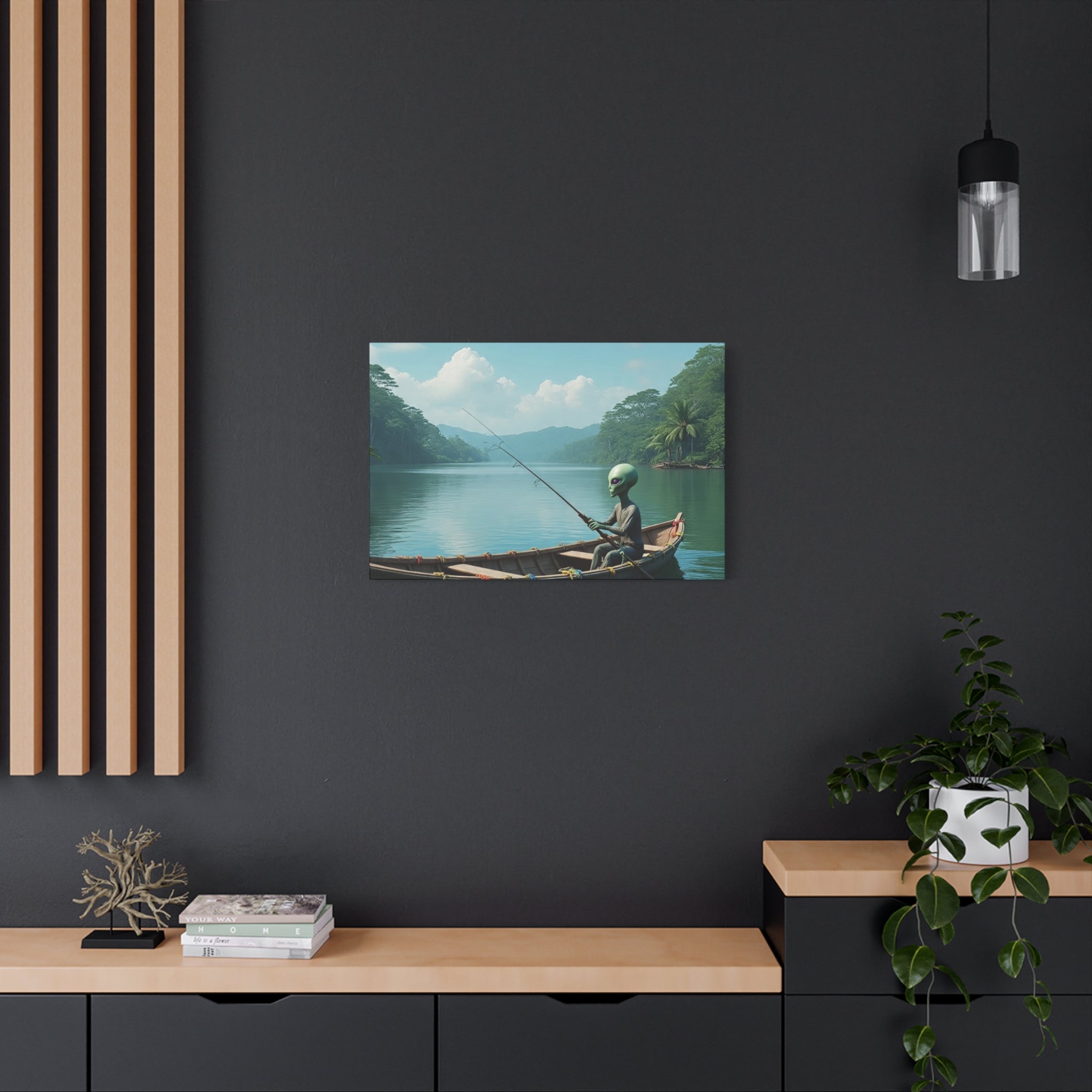 Alien Fishing Canvas Art