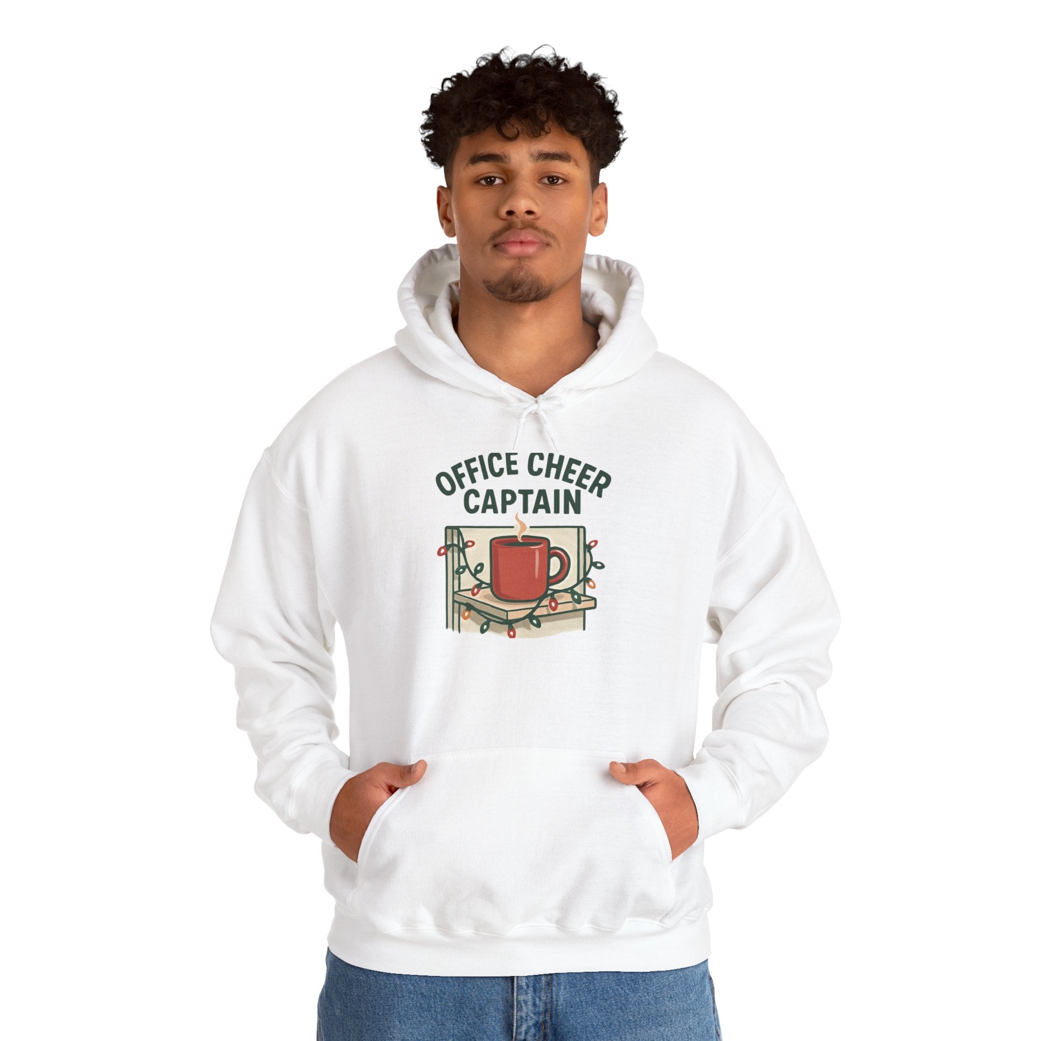 Office Cheer Captain Hoodie — Festive Holiday Mug Christmas Sweatshirt