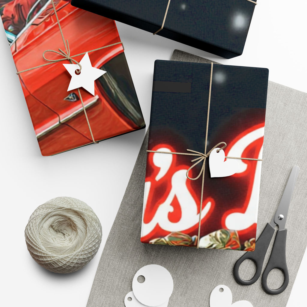 Vintage Santa's Bag Gift Wrap Papers, Holiday Wrapping Paper, Christmas Gift Wrap, Festive Gift Wrap, Retro Santa Paper