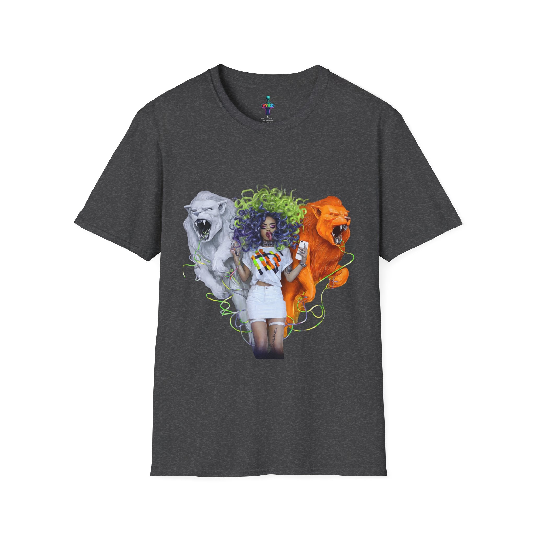 Lion Heart Unisex Softstyle T-Shirt | Trendy Graphic Tee for Animal Lovers, Unique Gift for Birthdays, Casual Wear, Pride Events