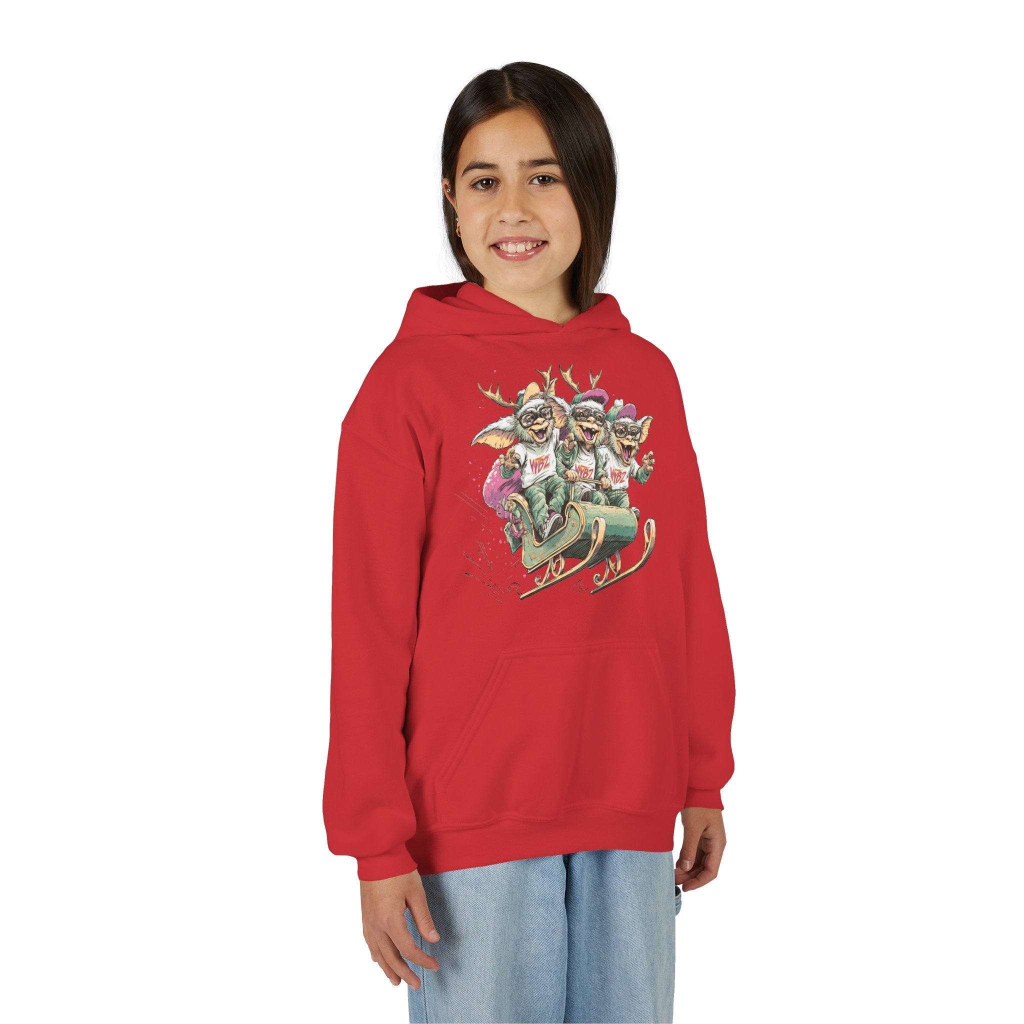 Youth Christmas Grinches in Santa's Sleigh Hoodie