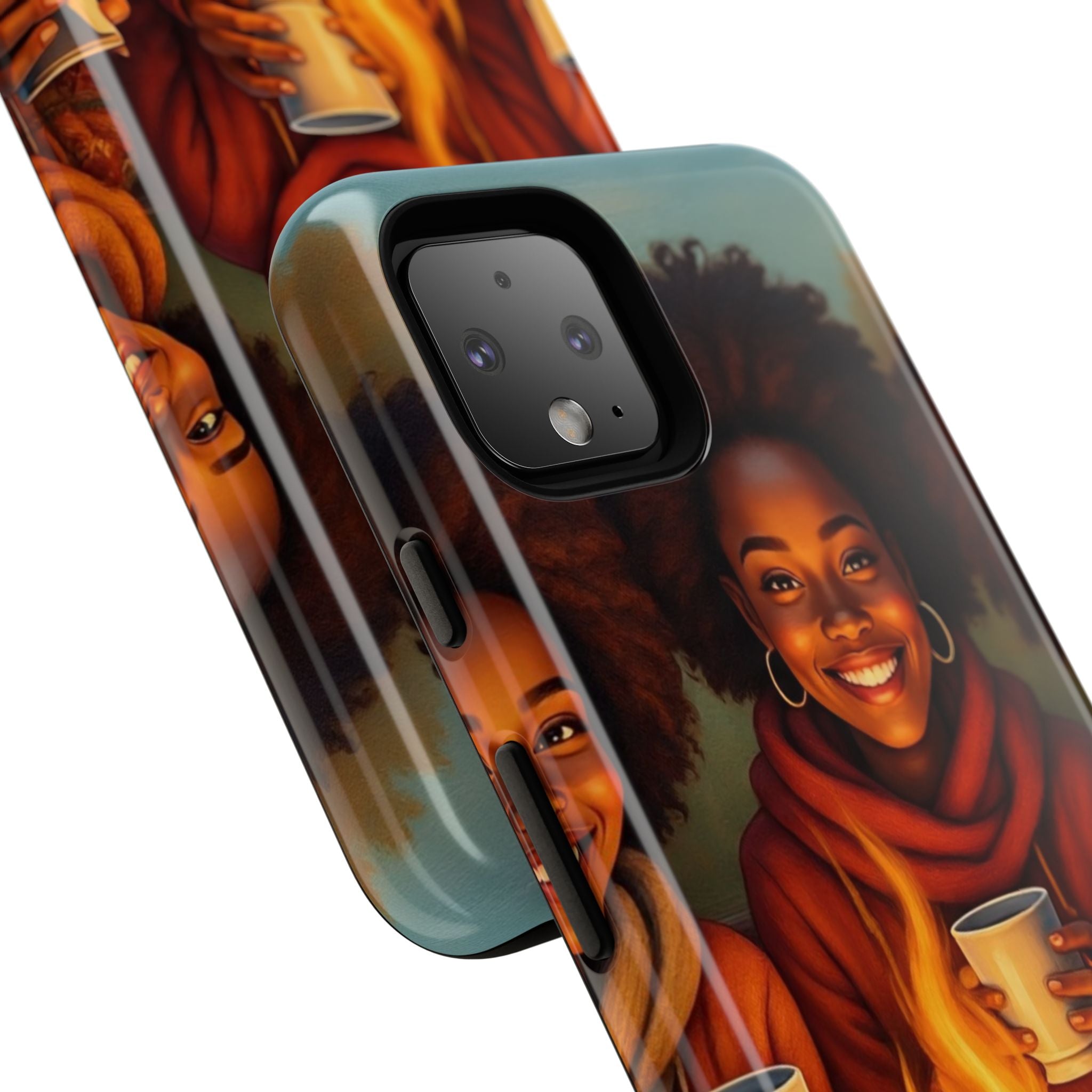 Cozy Phone Case for Campfire Lovers, Tough Cases with Inspirational Design, Perfect Gift for Friends, Birthday Present, Nature Vibe