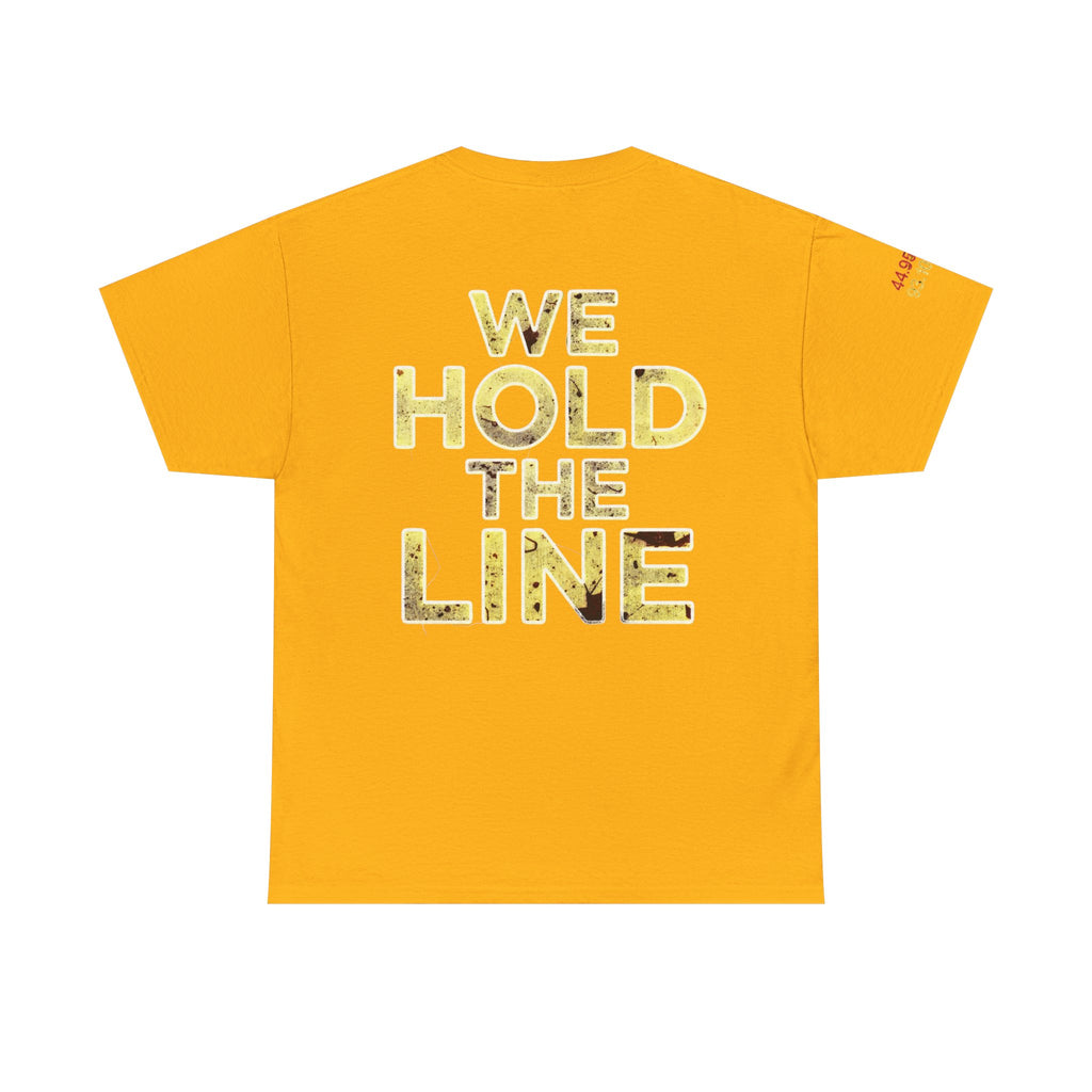 North Star Rebel Tee — Minnesota Map Shirt with "We Hold The Line" Gold Back Print