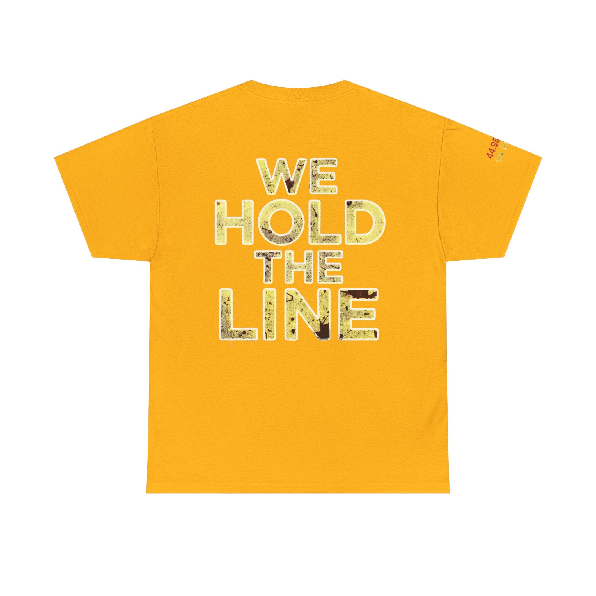 North Star Rebel Tee — Minnesota Map Shirt with "We Hold The Line" Gold Back Print