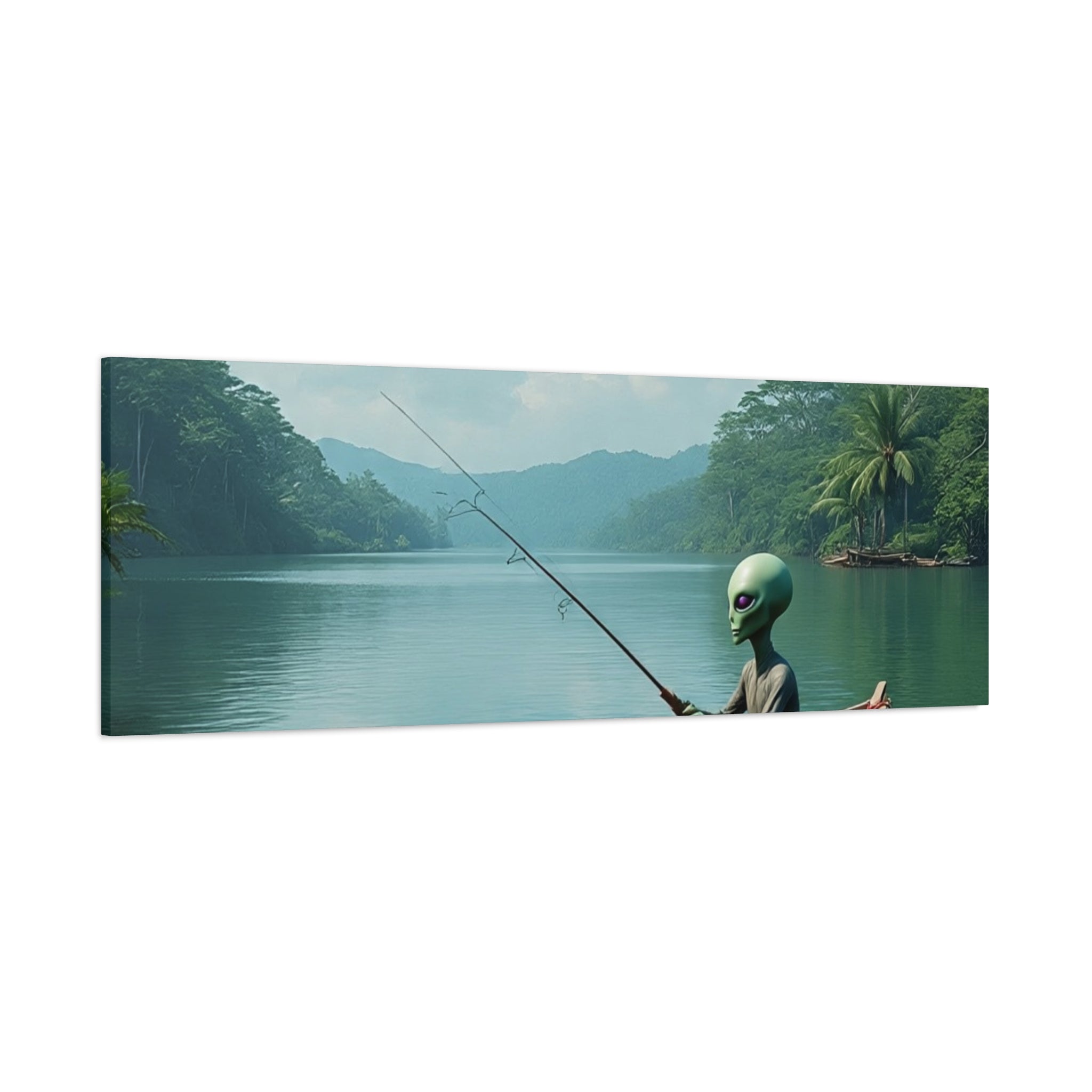 Alien Fishing Canvas Art