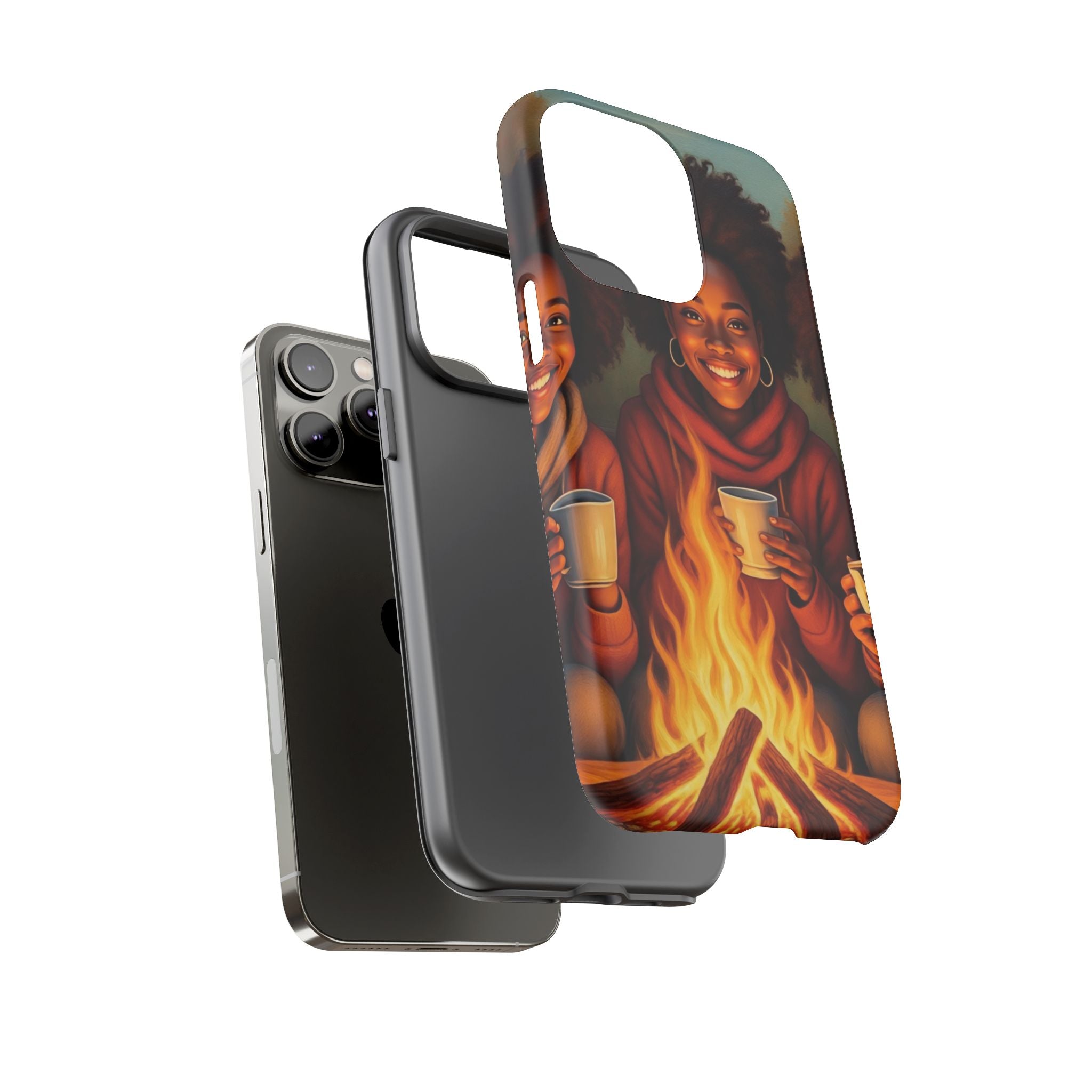 Cozy Phone Case for Campfire Lovers, Tough Cases with Inspirational Design, Perfect Gift for Friends, Birthday Present, Nature Vibe