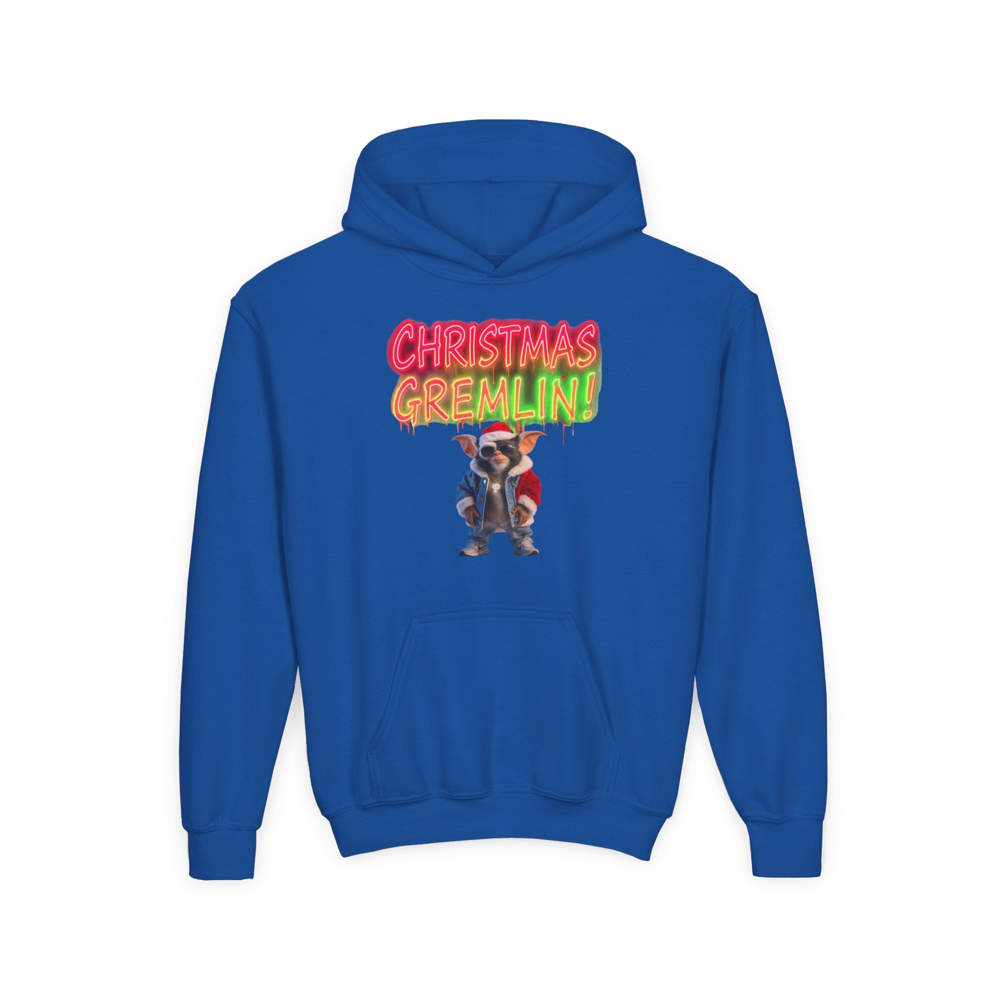 Youth Hoodie — 'Christmas Gremlin' Festive Kids Holiday Sweatshirt