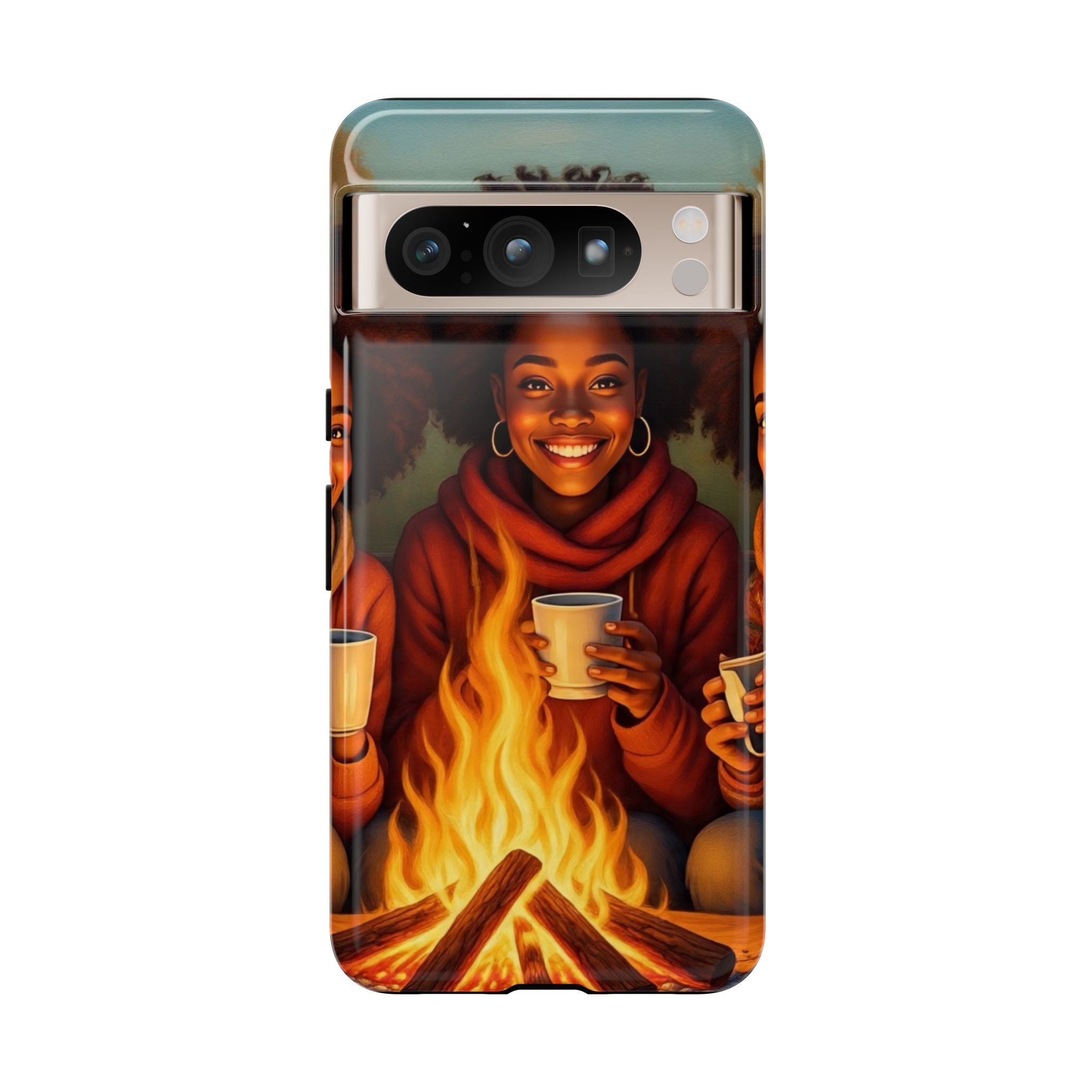 Cozy Phone Case for Campfire Lovers, Tough Cases with Inspirational Design, Perfect Gift for Friends, Birthday Present, Nature Vibe