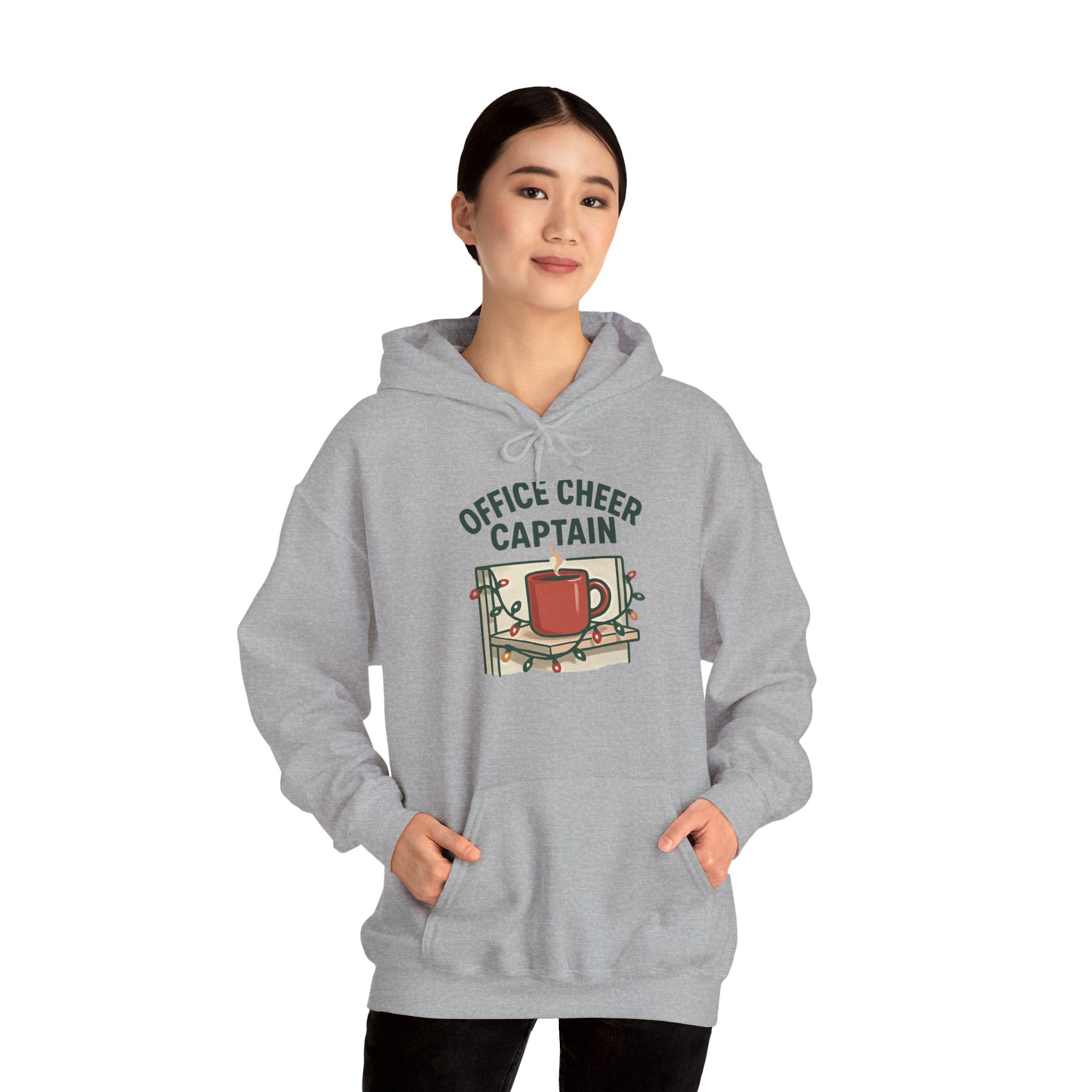 Office Cheer Captain Hoodie — Festive Holiday Mug Christmas Sweatshirt