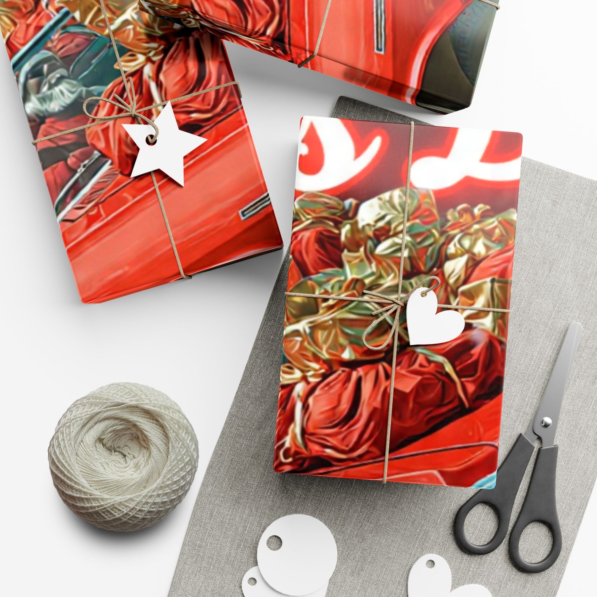 Vintage Santa's Bag Gift Wrap Papers, Holiday Wrapping Paper, Christmas Gift Wrap, Festive Gift Wrap, Retro Santa Paper