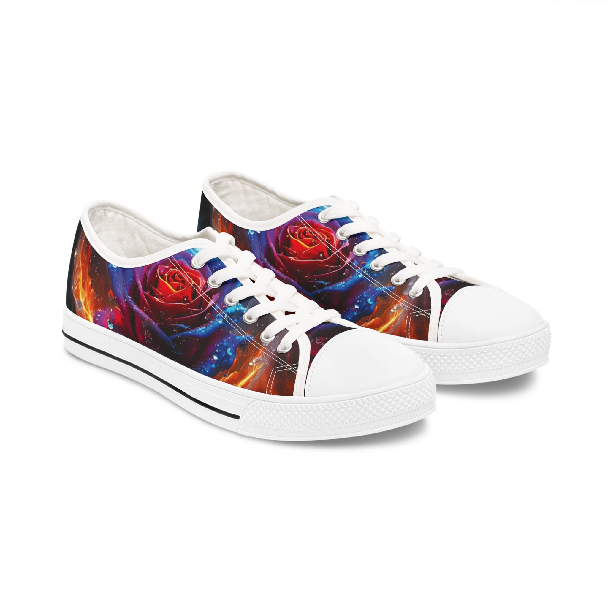 Vibrant Rose Pattern Sneakers