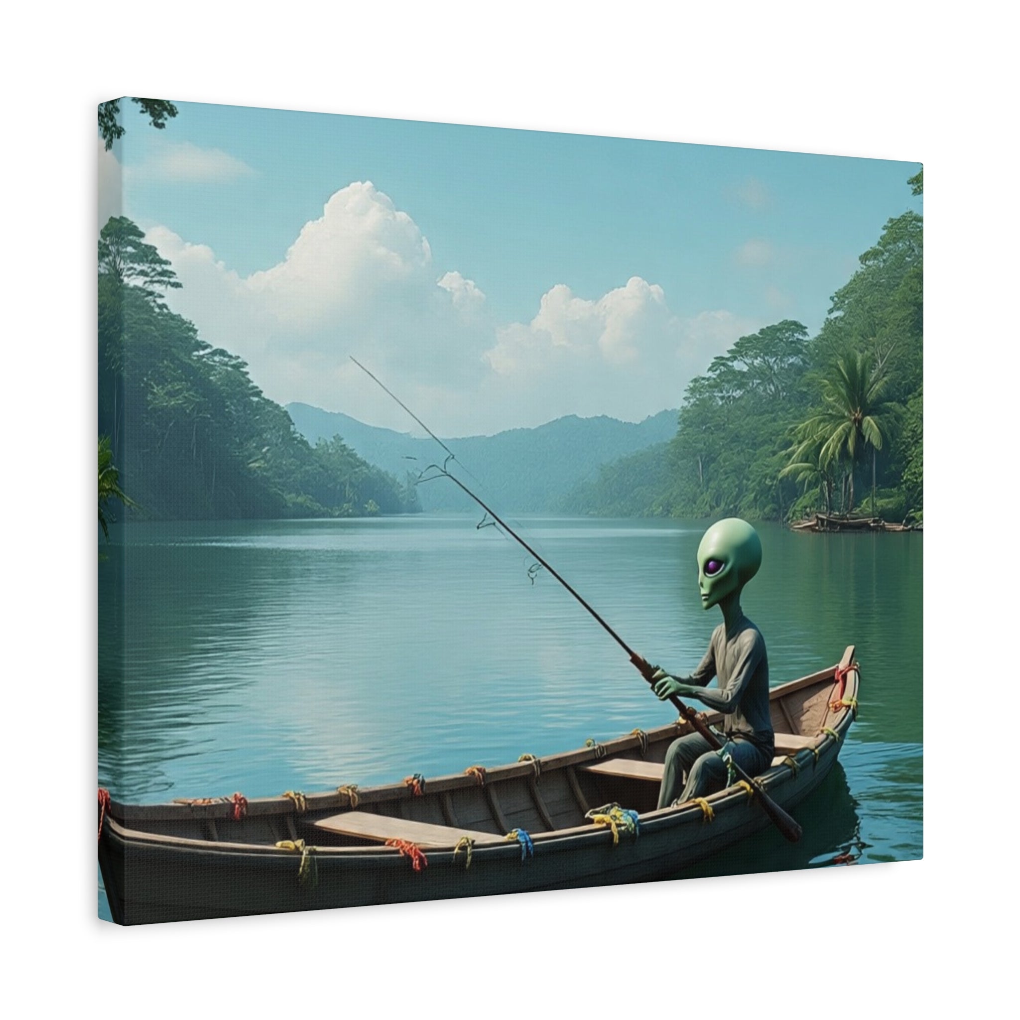 Alien Fishing Canvas Art