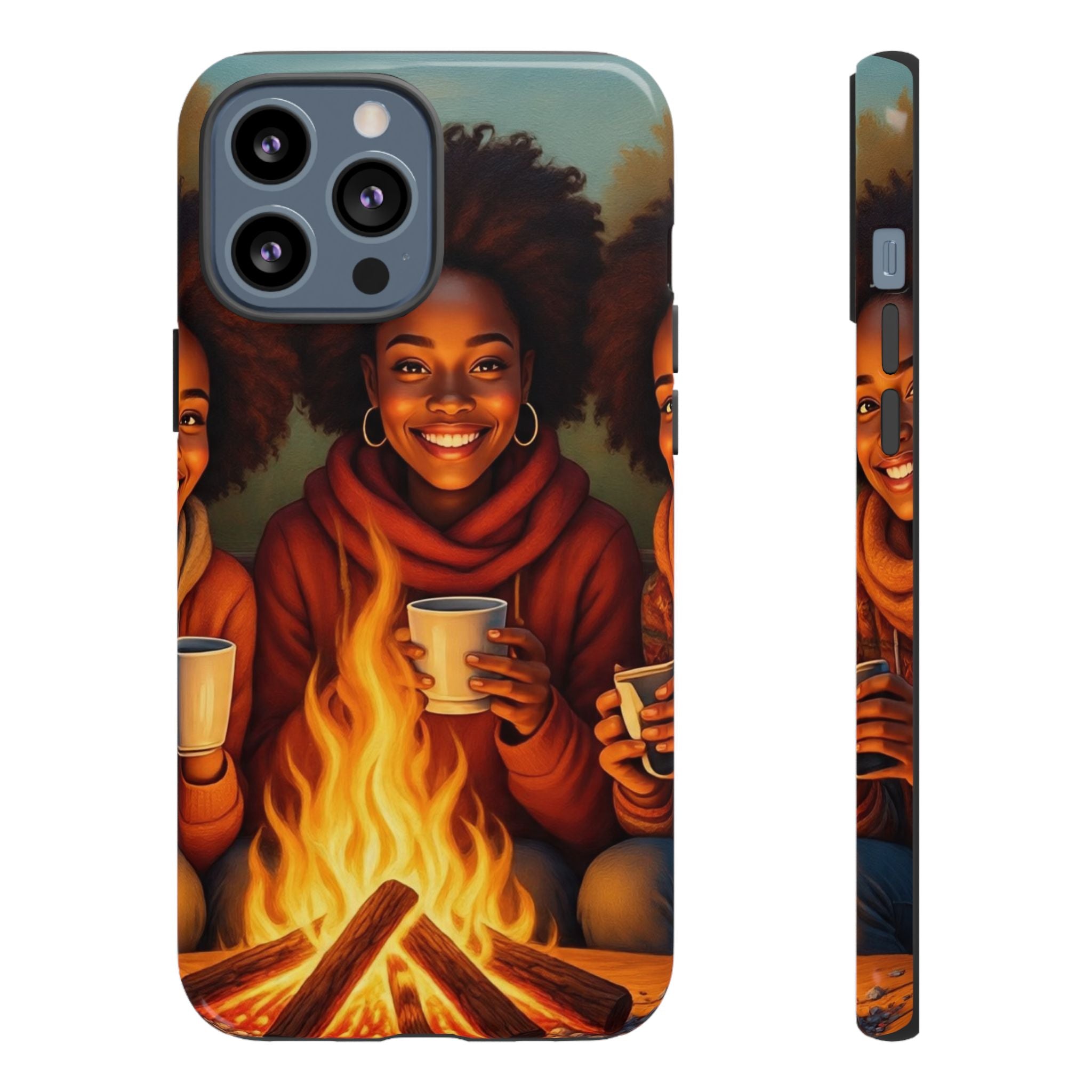 Cozy Phone Case for Campfire Lovers, Tough Cases with Inspirational Design, Perfect Gift for Friends, Birthday Present, Nature Vibe