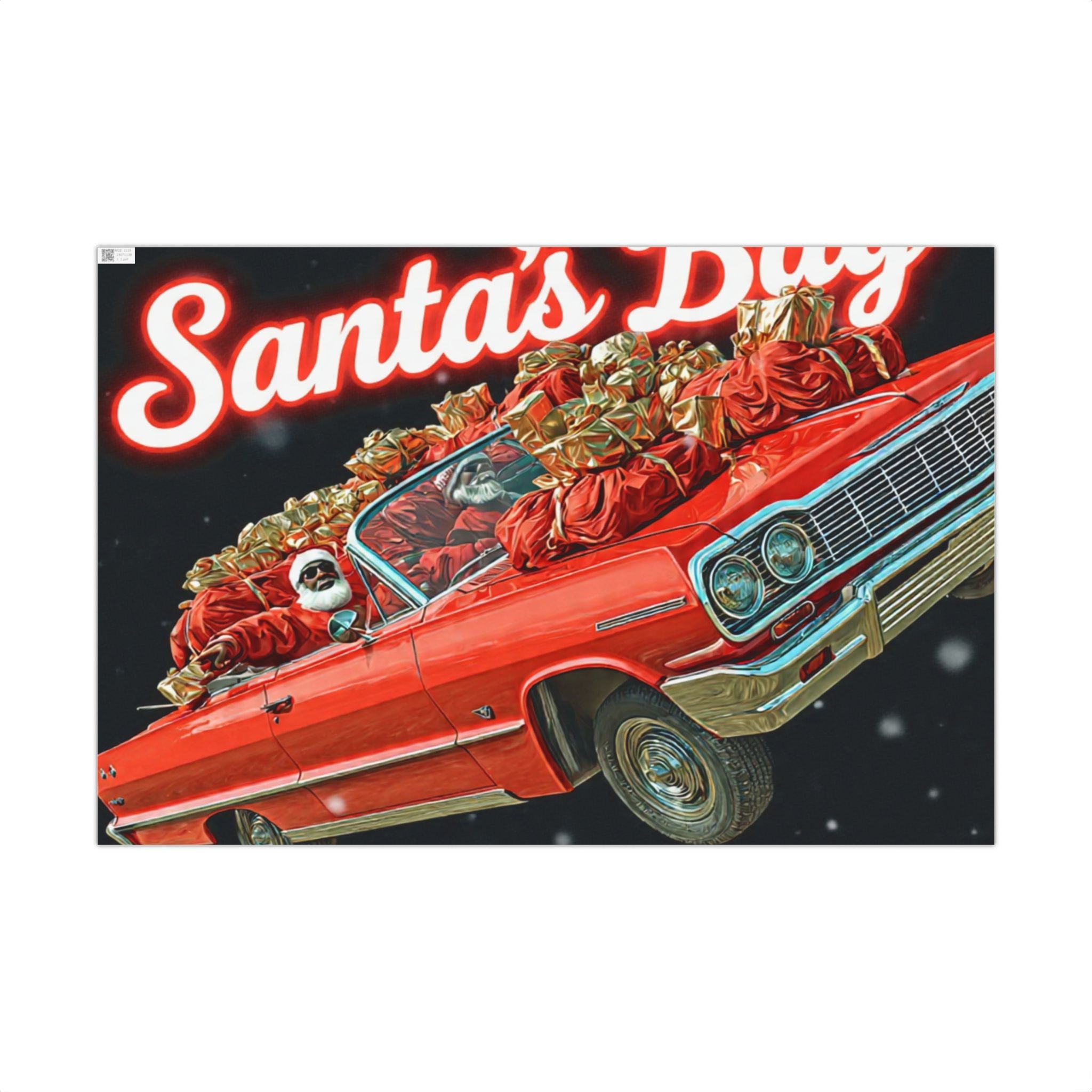 Vintage Santa's Bag Gift Wrap Papers, Holiday Wrapping Paper, Christmas Gift Wrap, Festive Gift Wrap, Retro Santa Paper