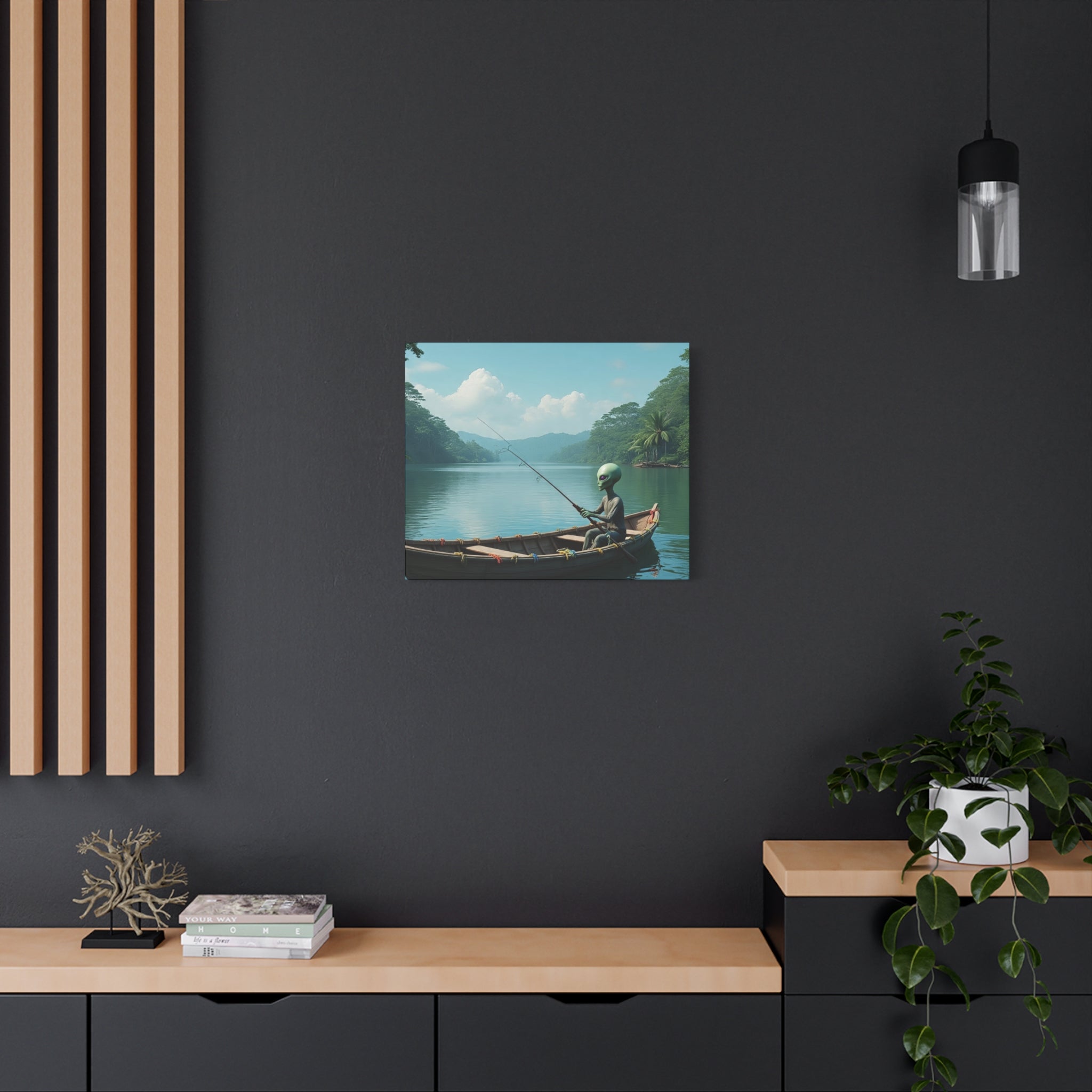 Alien Fishing Canvas Art