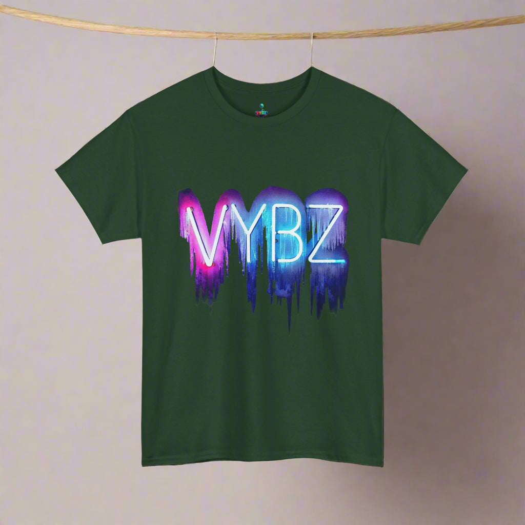 VYBZ Neon Drip Unisex Heavy Cotton Tee, Graphic Tee, Streetwear, Music Festival Shirt, Casual Wear, Gift for Friends