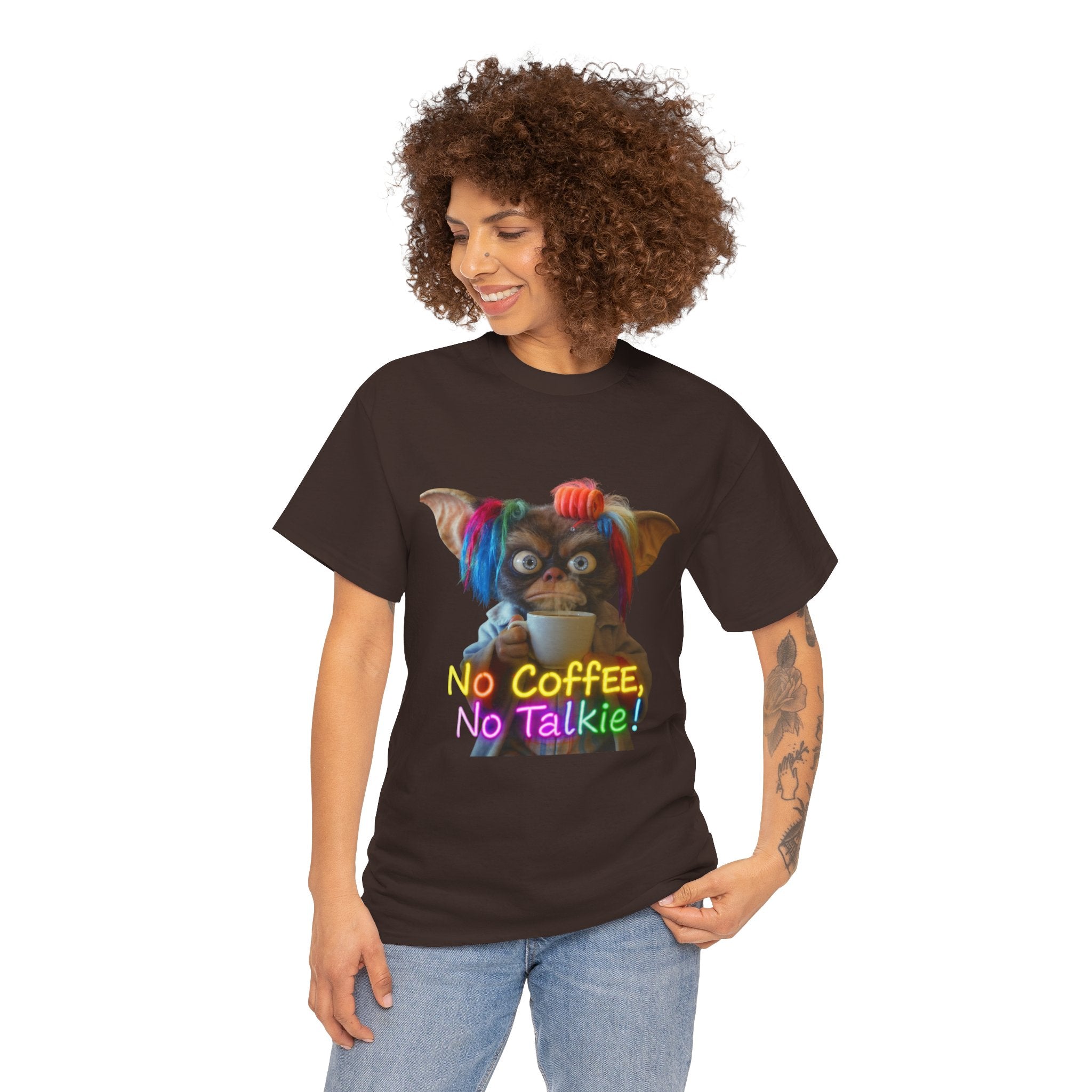 No Coffee, No Talkie Tee — Cute Gremlin Coffee Morning Shirt