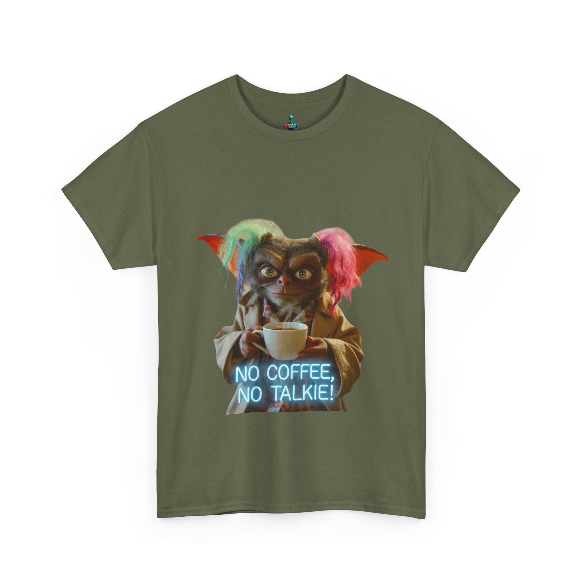 Coffee Monster Tee — “No Coffee, No Talkie” Graphic T-Shirt