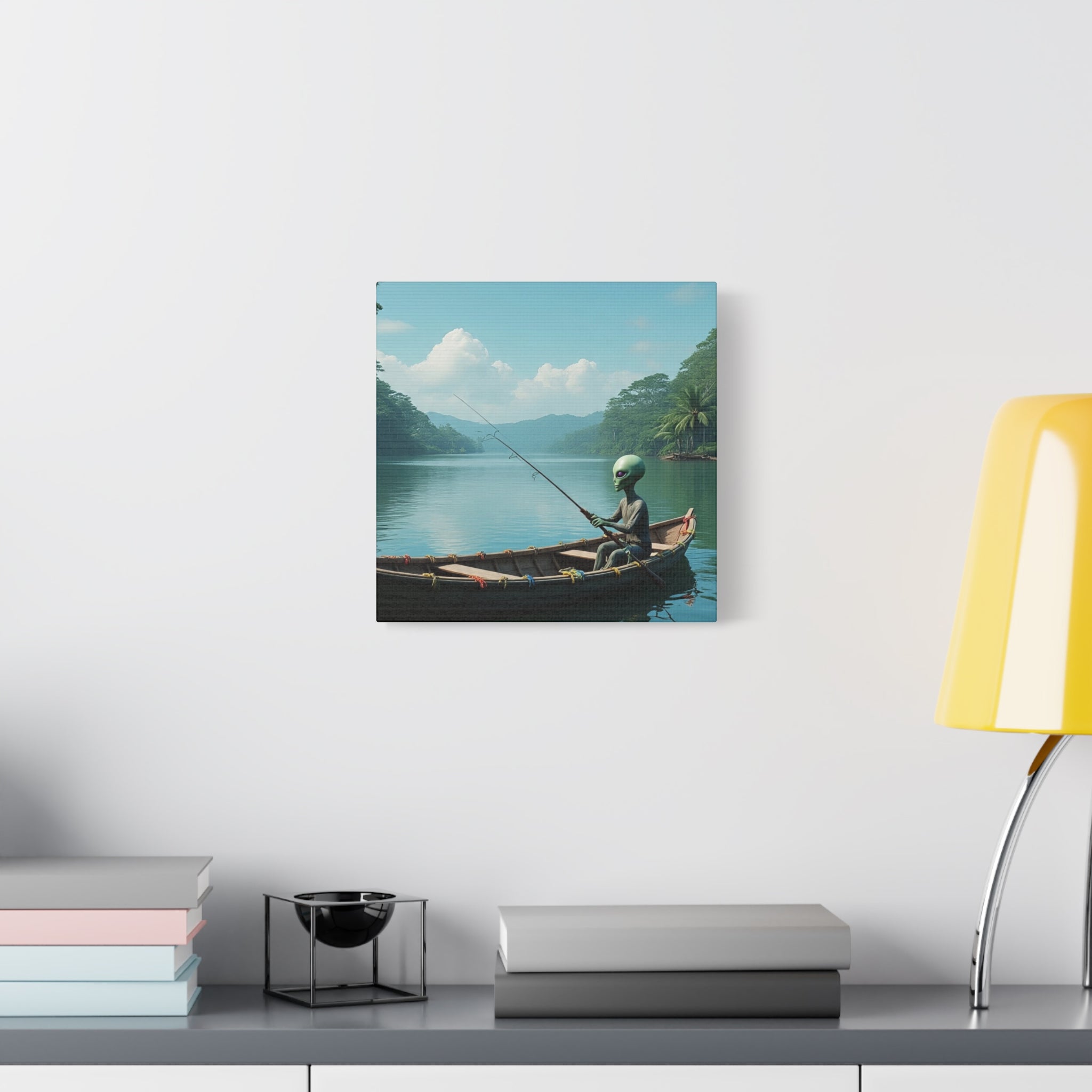 Alien Fishing Canvas Art