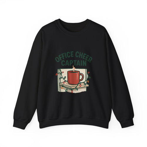 Crewneck Sweatshirt — "Office Cheer Captain" Holiday Coffee Crew