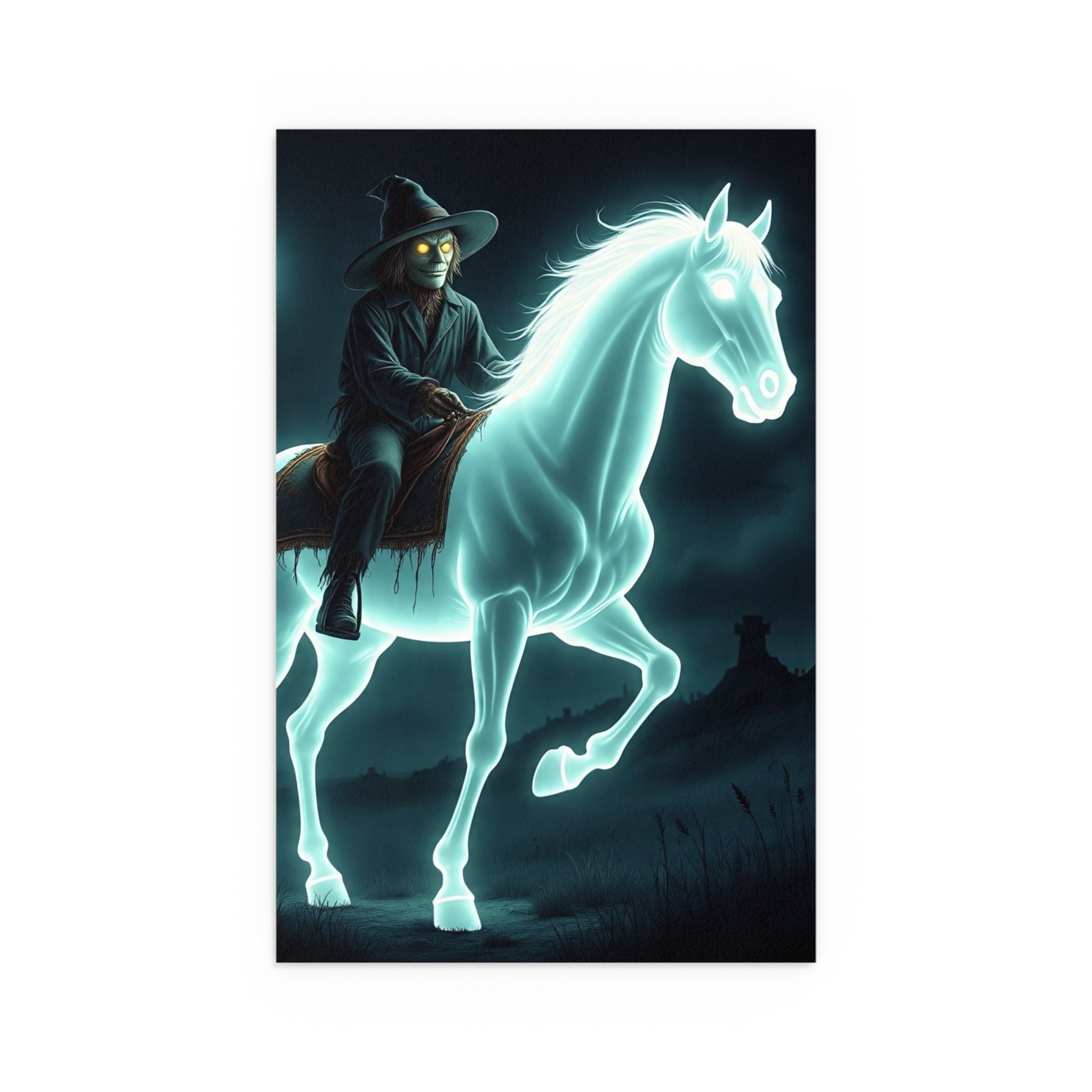 Mystical Wizard Horse Silk Poster, Home Decor, Halloween Art, Wall Art, Gift for Horse Lovers, Indoor and Outdoor Decoration