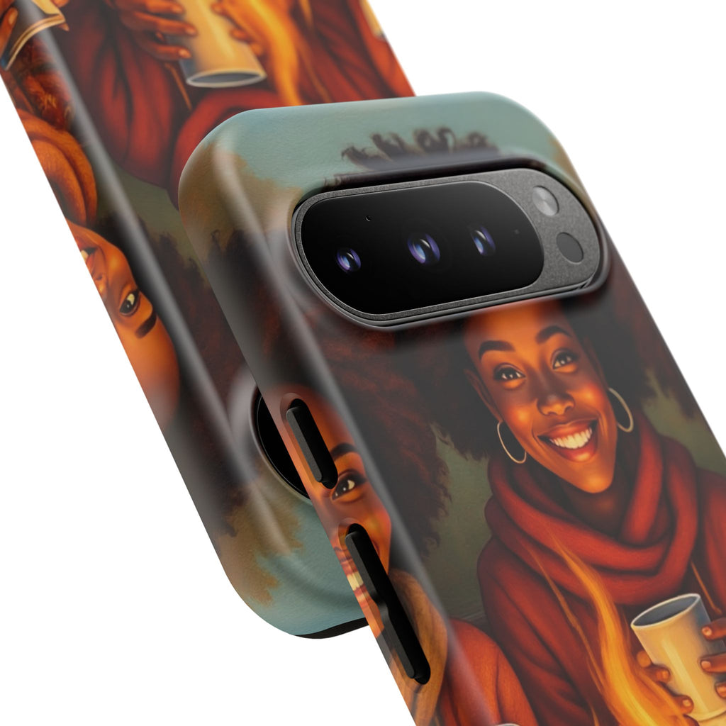 Cozy Phone Case for Campfire Lovers, Tough Cases with Inspirational Design, Perfect Gift for Friends, Birthday Present, Nature Vibe