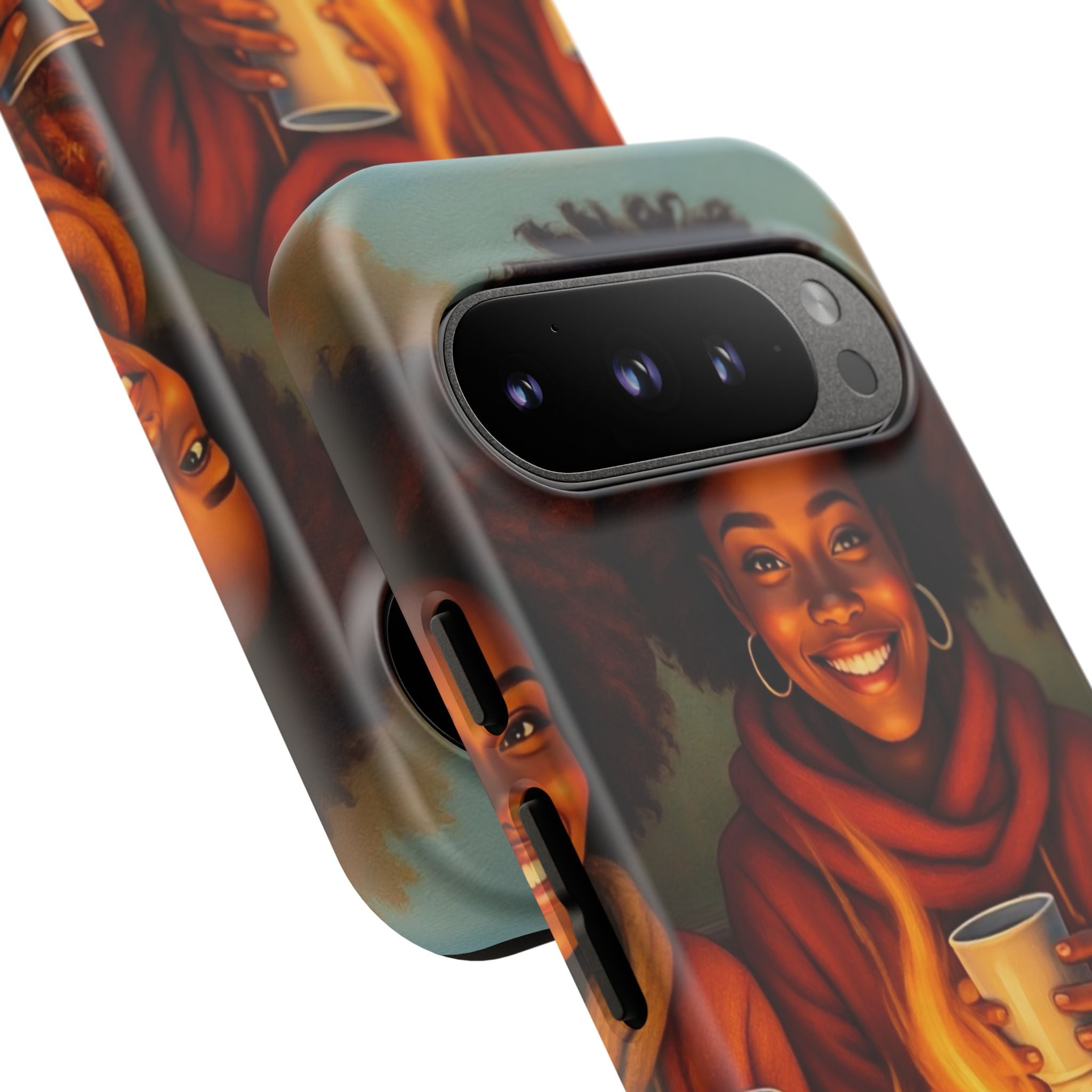 Cozy Phone Case for Campfire Lovers, Tough Cases with Inspirational Design, Perfect Gift for Friends, Birthday Present, Nature Vibe