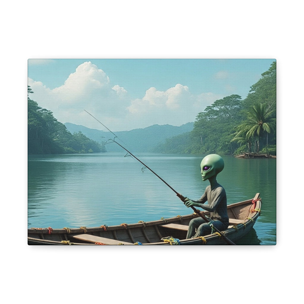 Alien Fishing Canvas Art