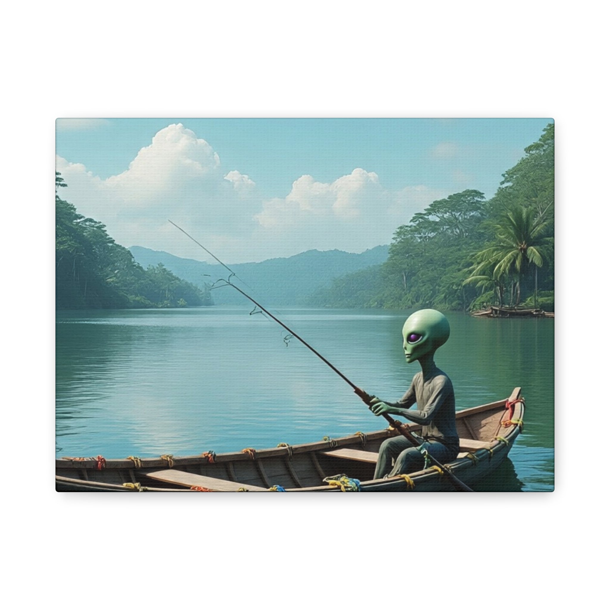 Alien Fishing Canvas Art