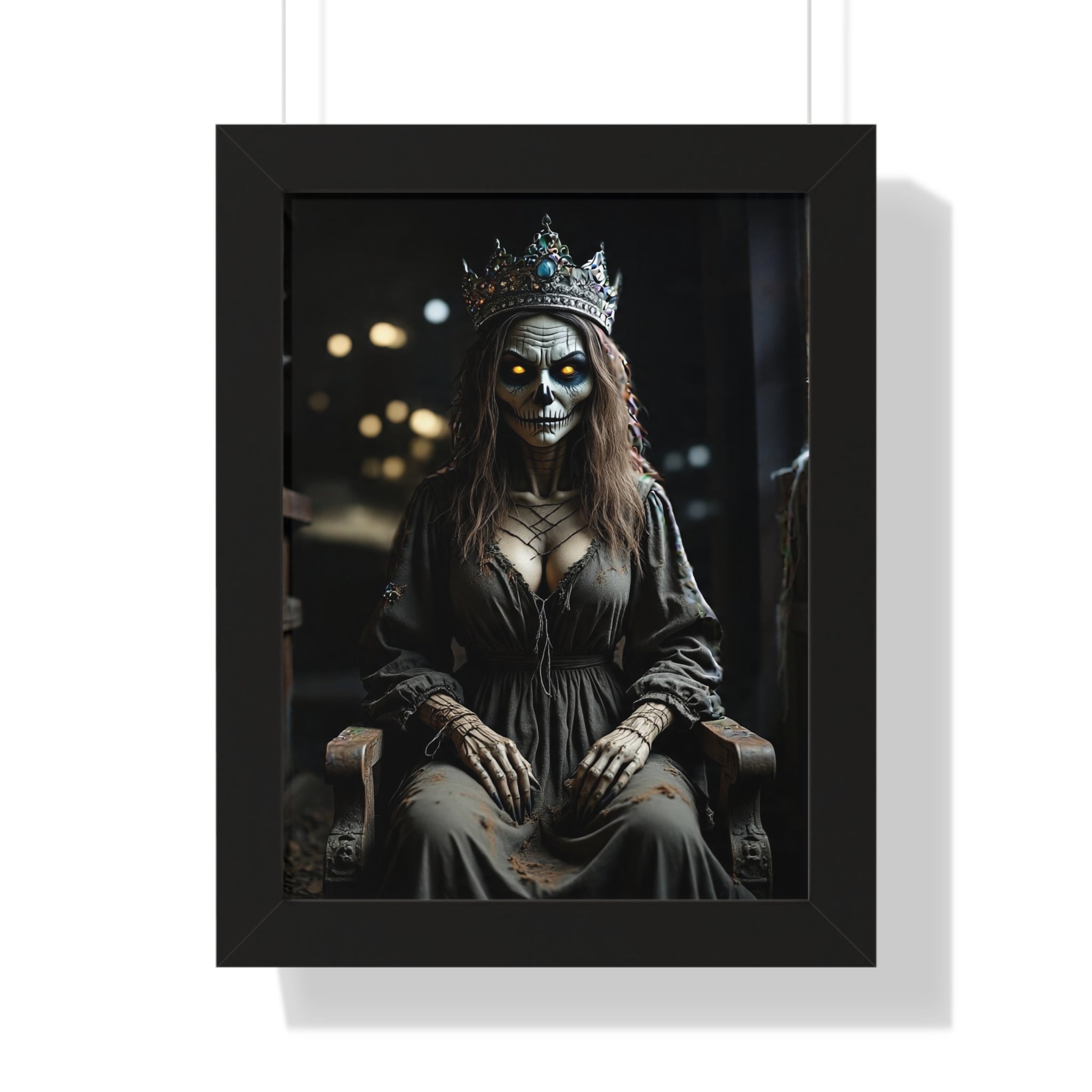 Eerie Framed Vertical Poster - Gothic Decor, Halloween Wall Art, Horror Artwork, Unique Home Decor, Spooky Gift