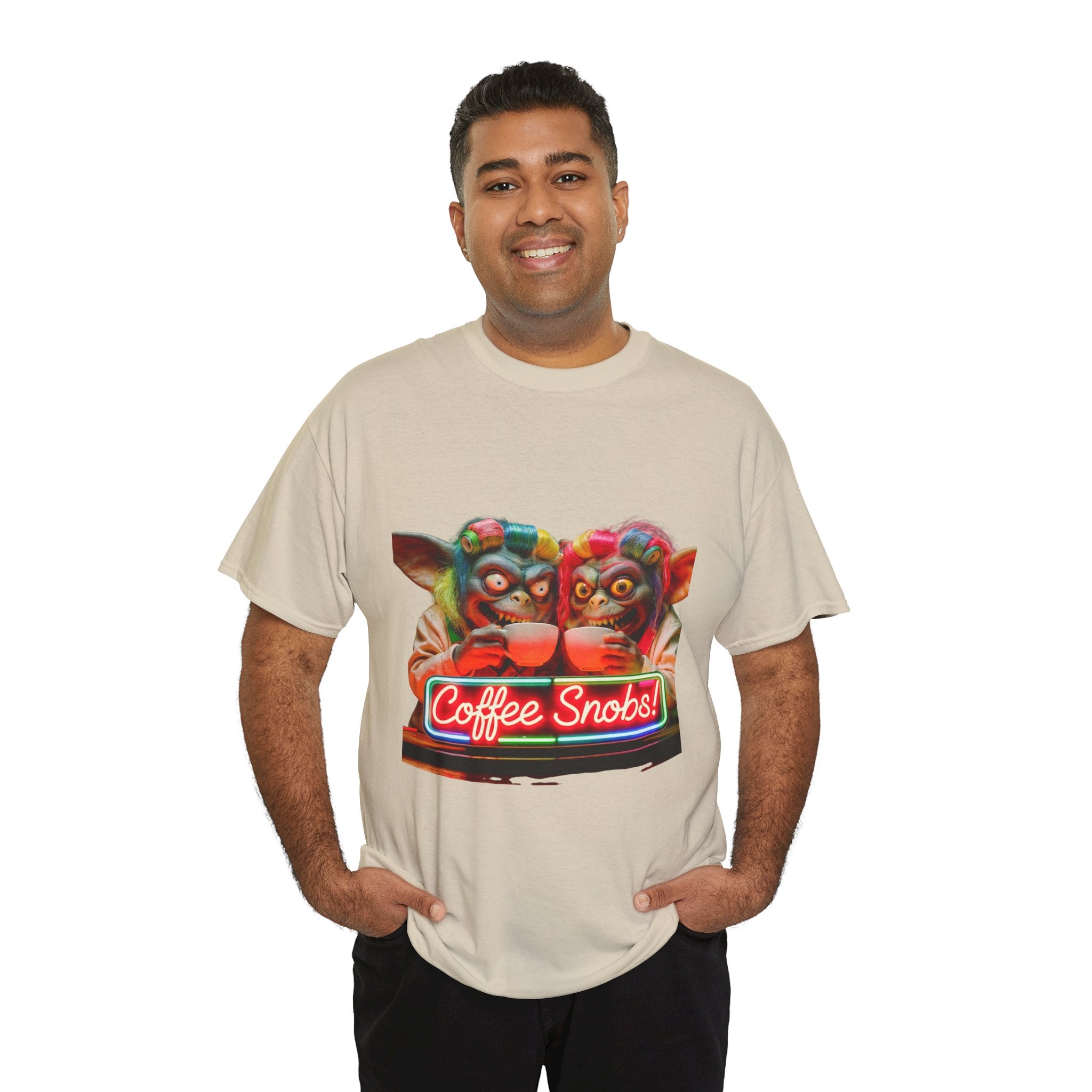 Coffee Snobs T-Shirt — Retro Neon Gremlin Coffee Lovers Tee