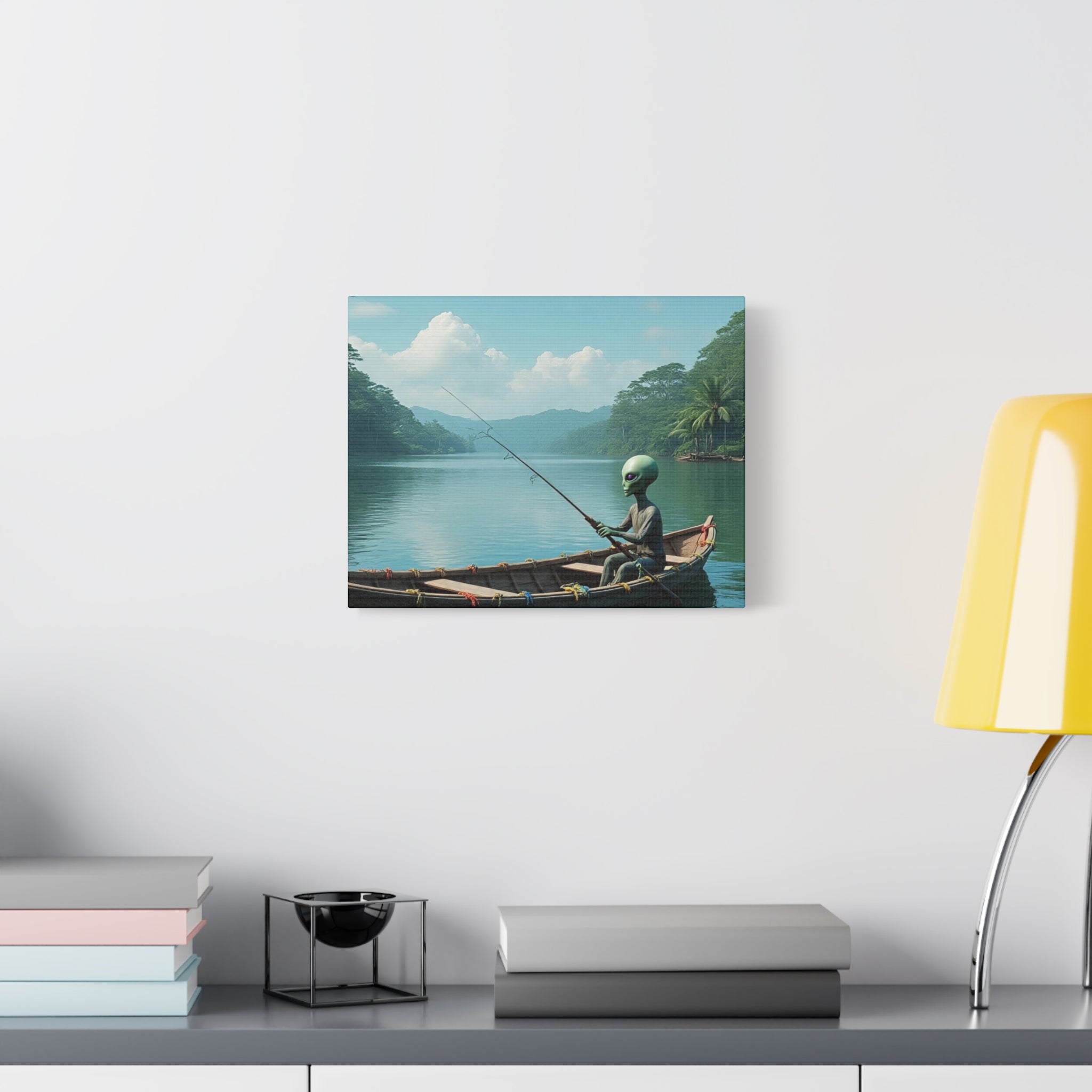 Alien Fishing Canvas Art