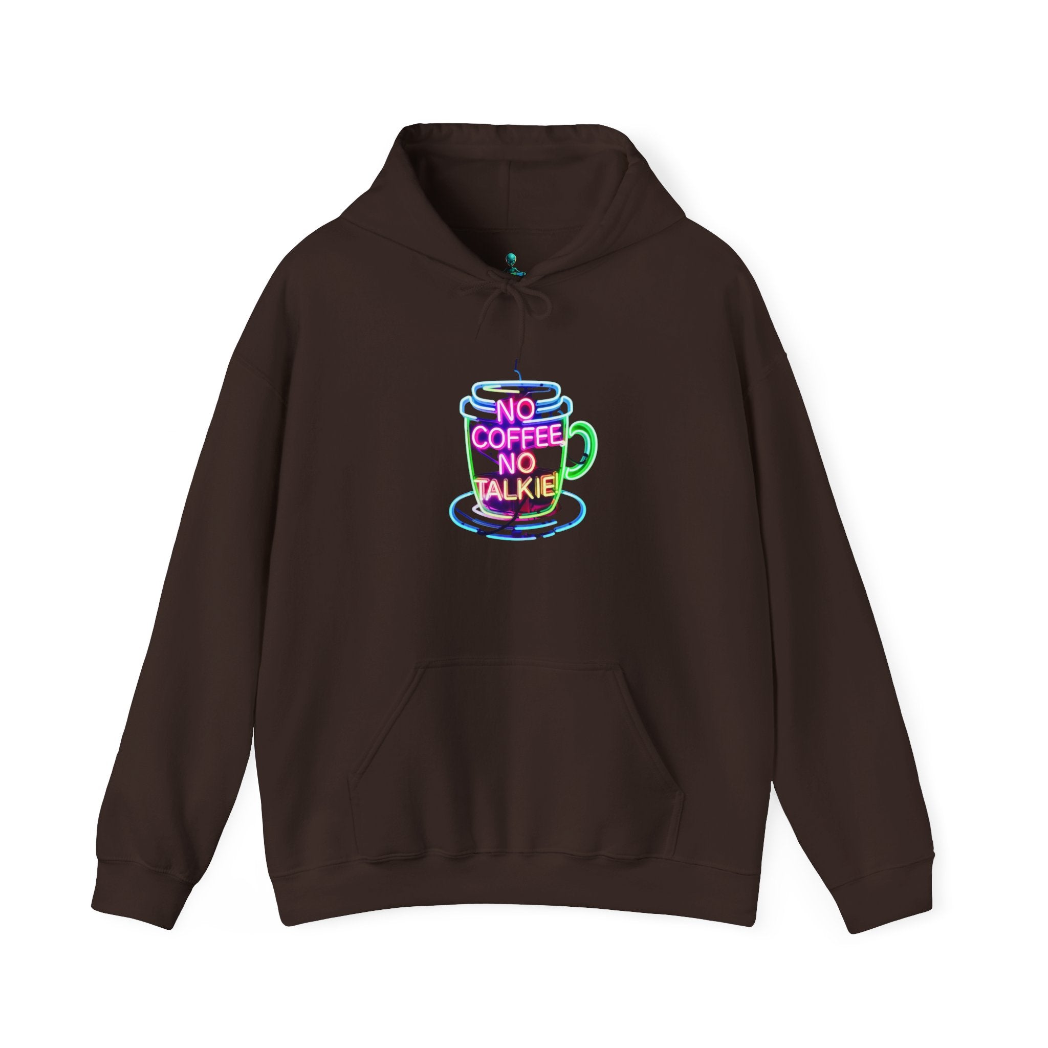 Hoodie - "No Coffee No Talkie" Colorful Coffee Cup Hoodie