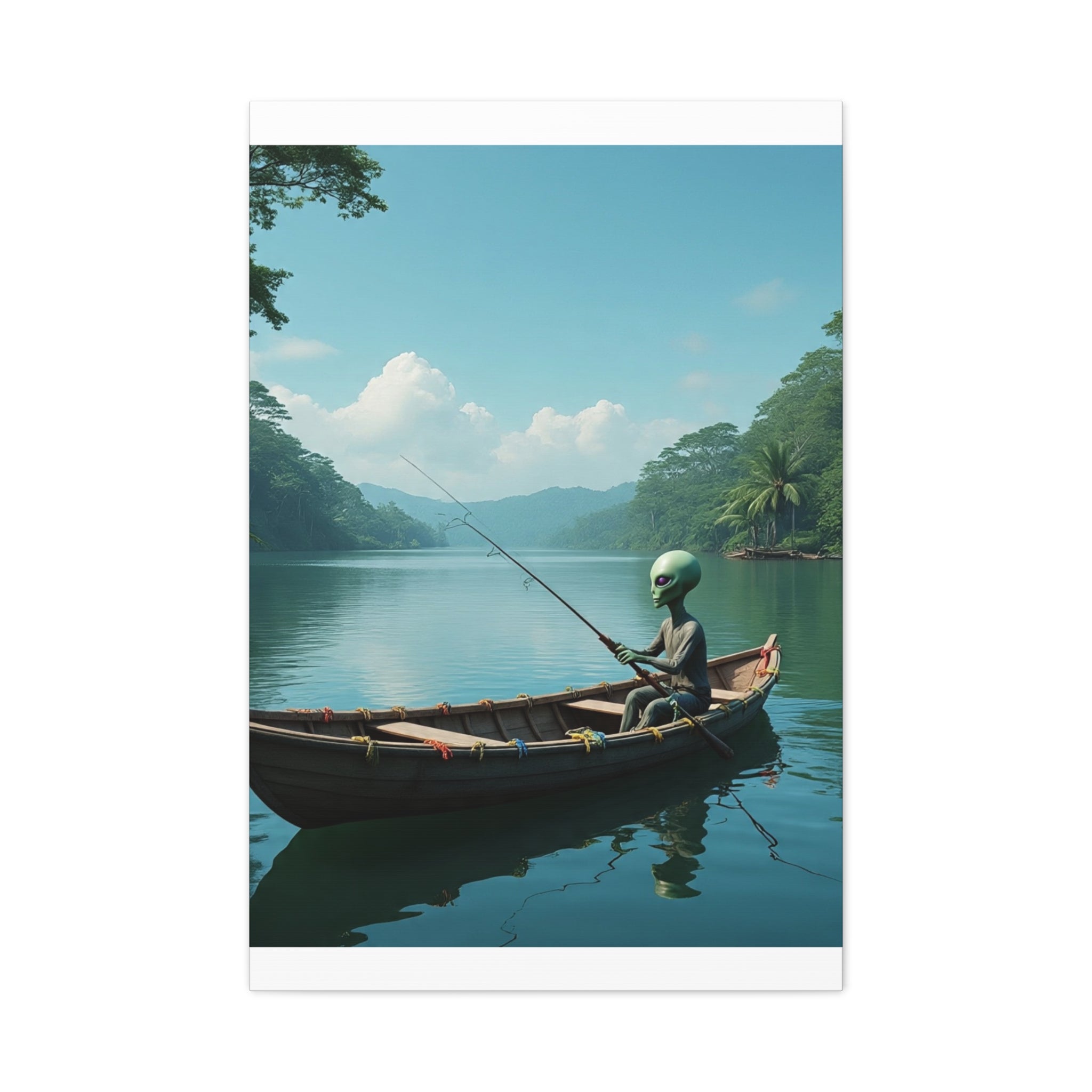 Alien Fishing Canvas Art