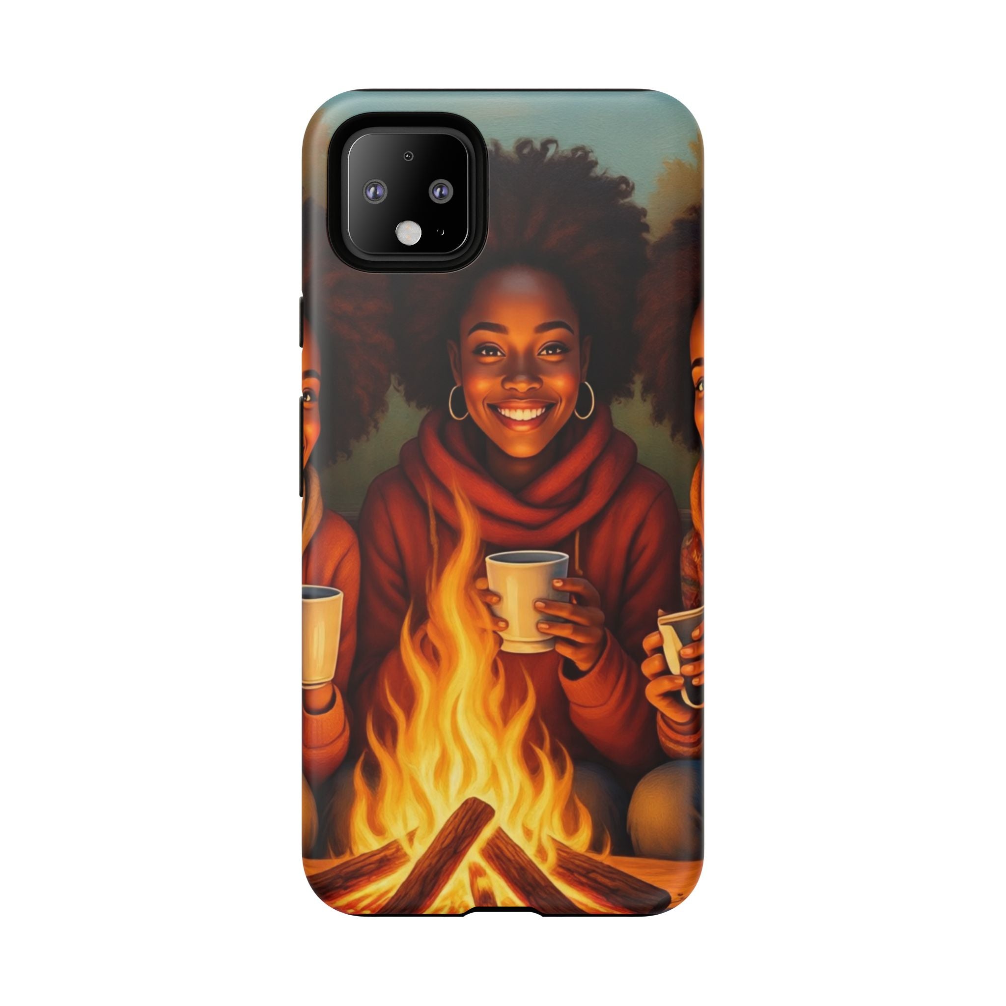 Cozy Phone Case for Campfire Lovers, Tough Cases with Inspirational Design, Perfect Gift for Friends, Birthday Present, Nature Vibe