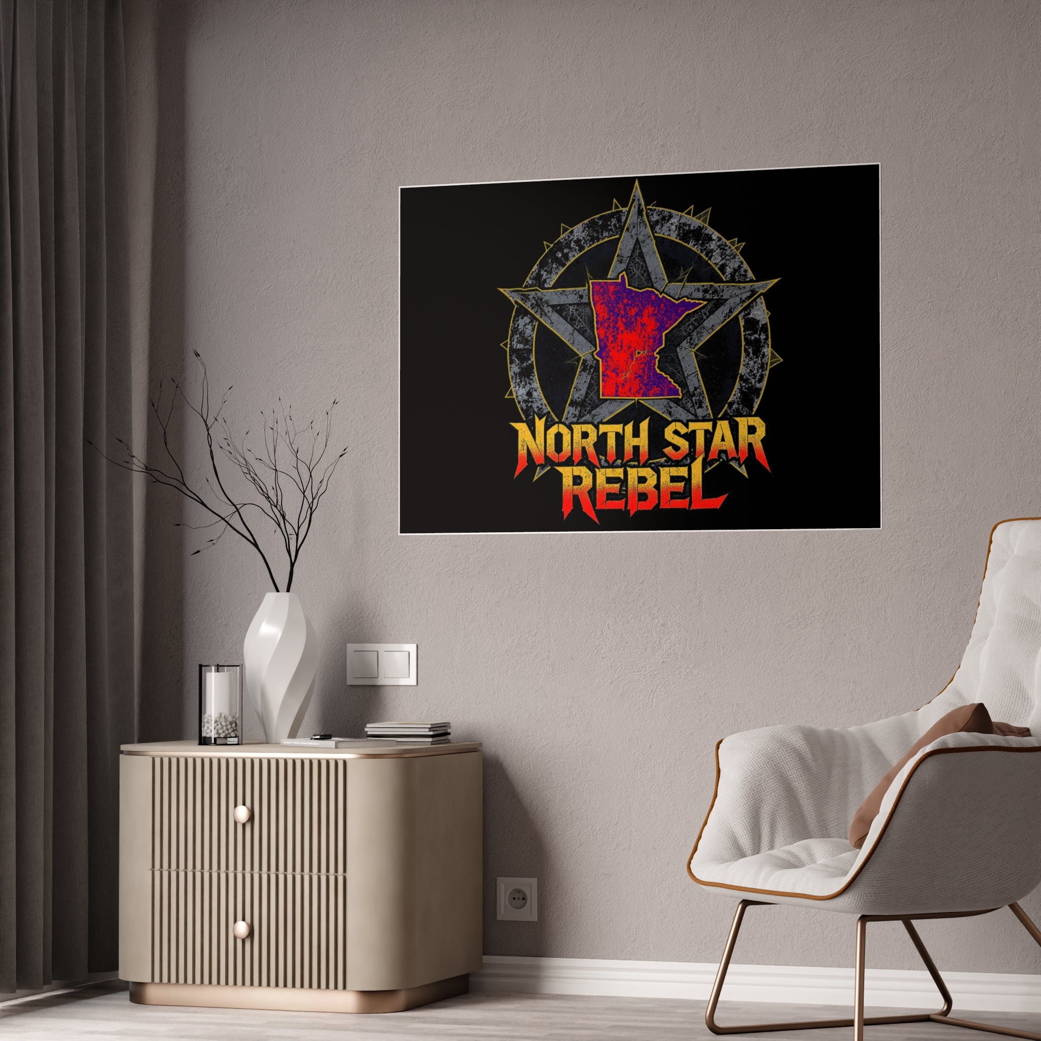 North Star Rebel Gloss Poster — Retro Punk Wall Art