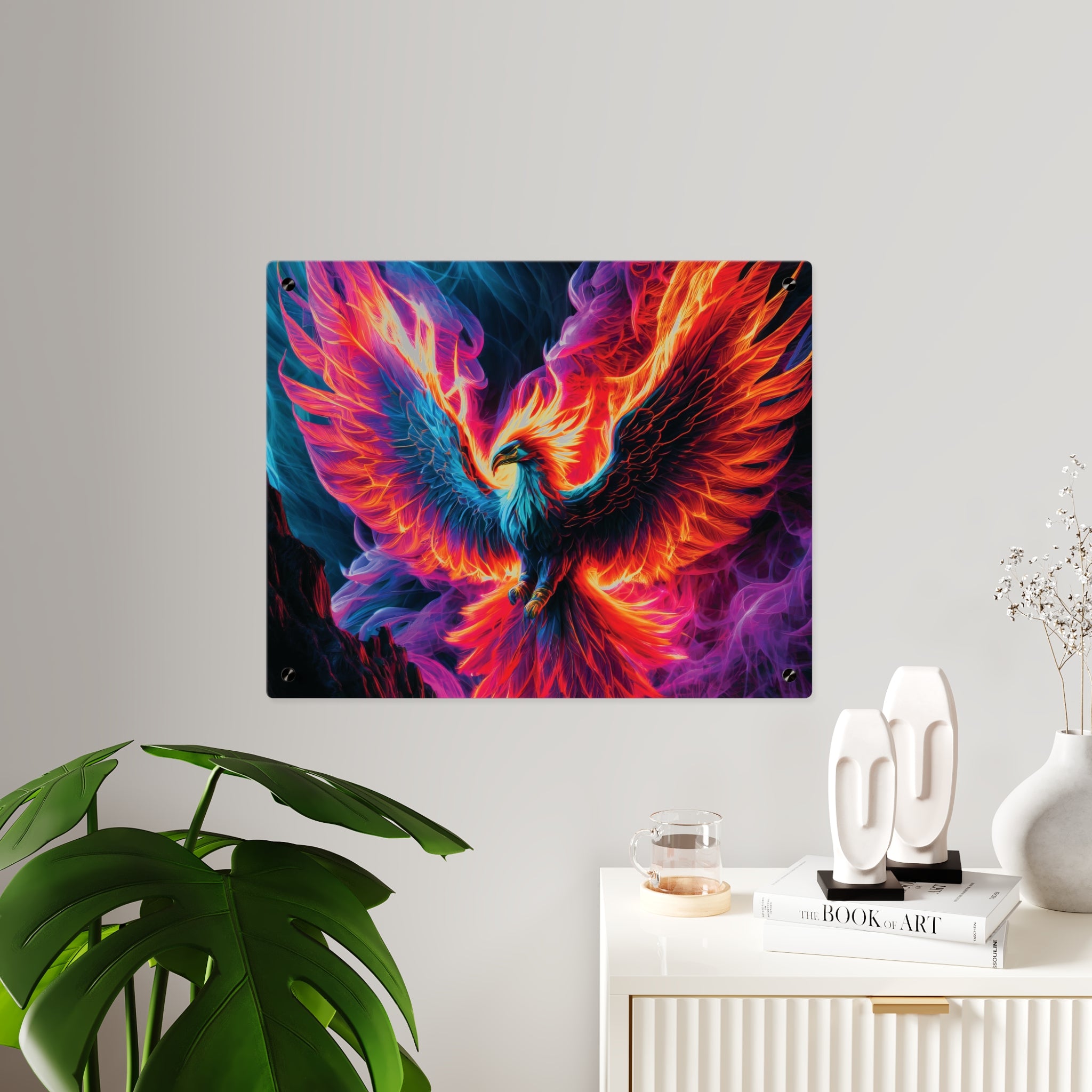 Vibrant Phoenix Acrylic Wall Art