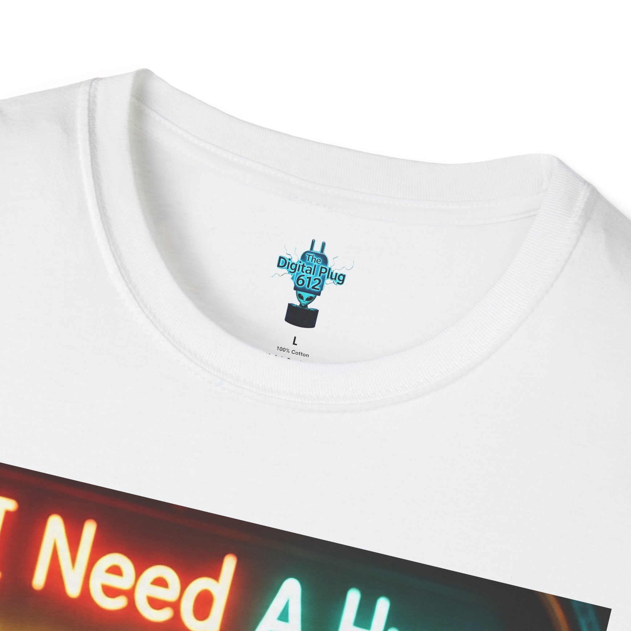 VYBZ Unisex Alien Hug T-Shirt, I Need A Hug From A Bad B****, Quirky Graphic Tee, Gift for Alien Lovers, Fun Casual Wear, Unisex Style