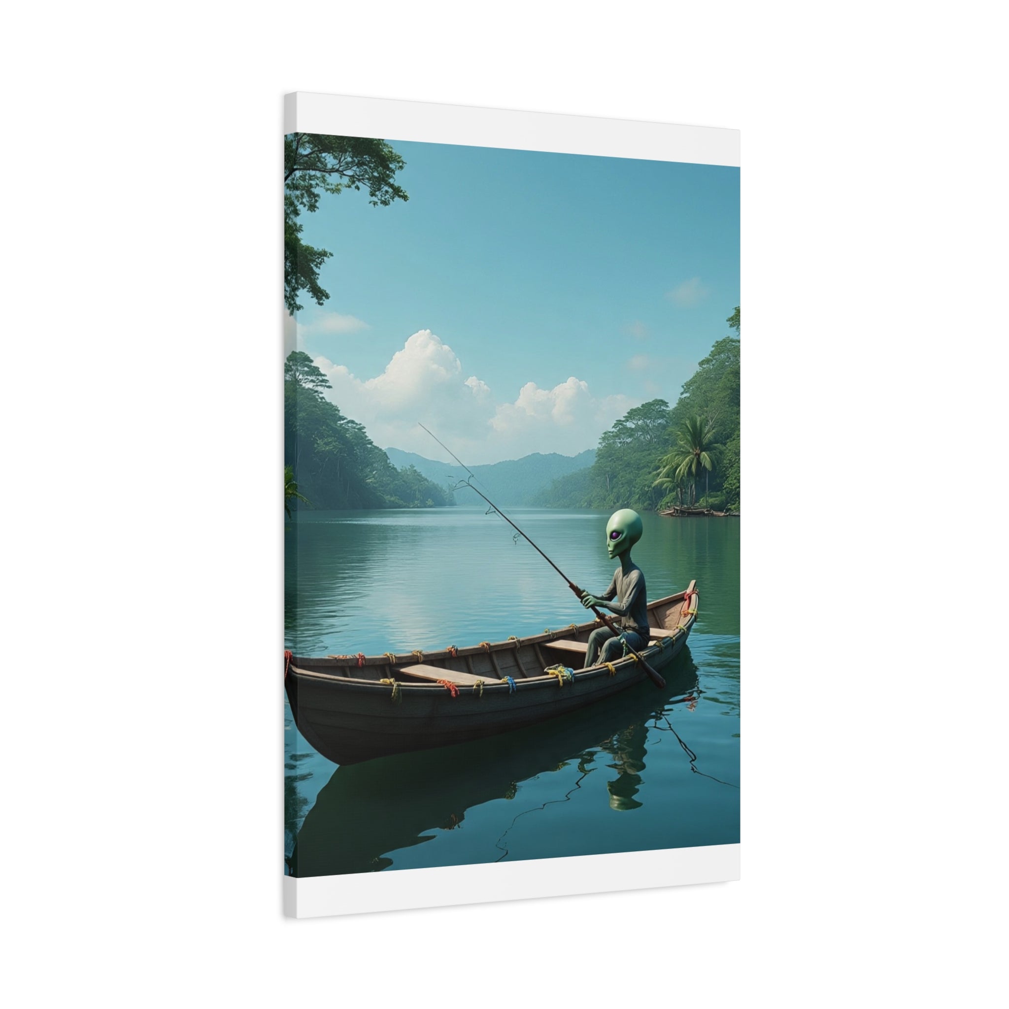 Alien Fishing Canvas Art