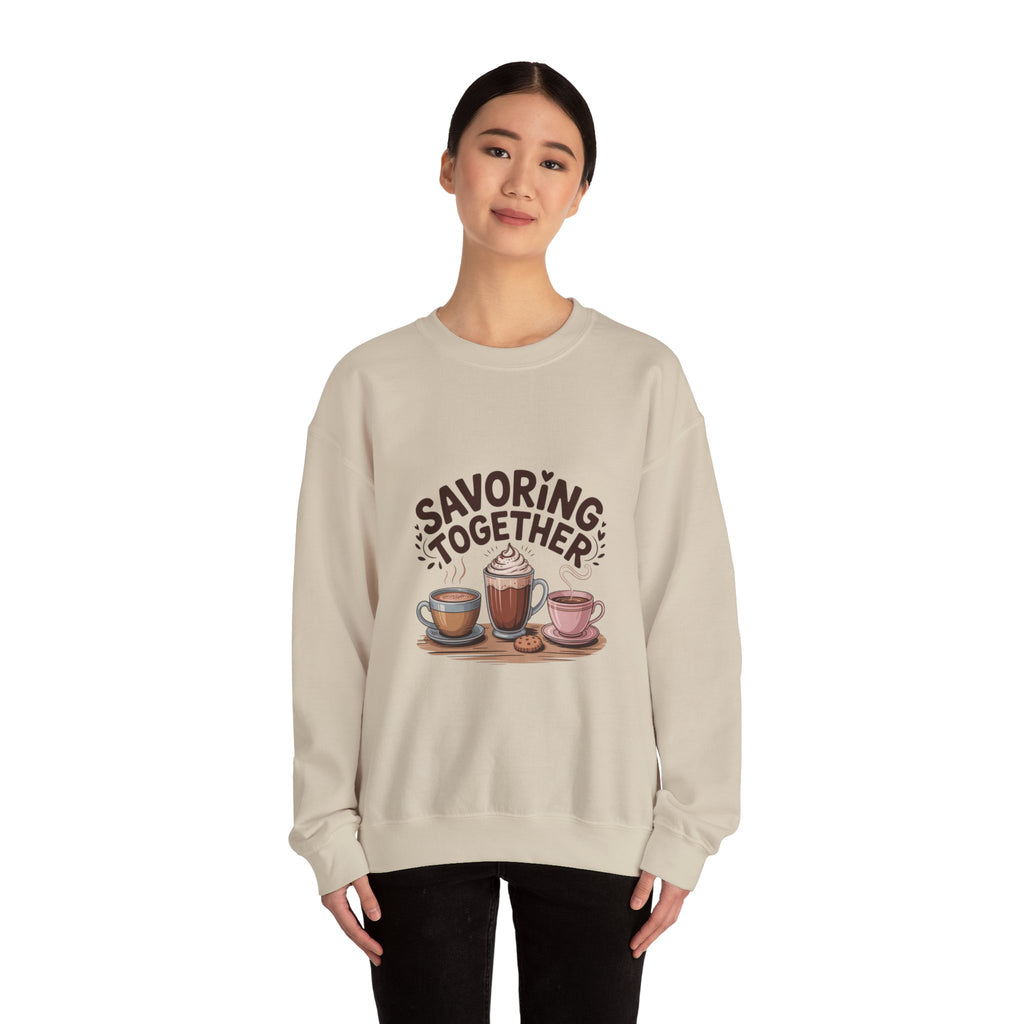 Savoring Together Crewneck Sweatshirt | cocoa sweatshirt, coffee lover crew