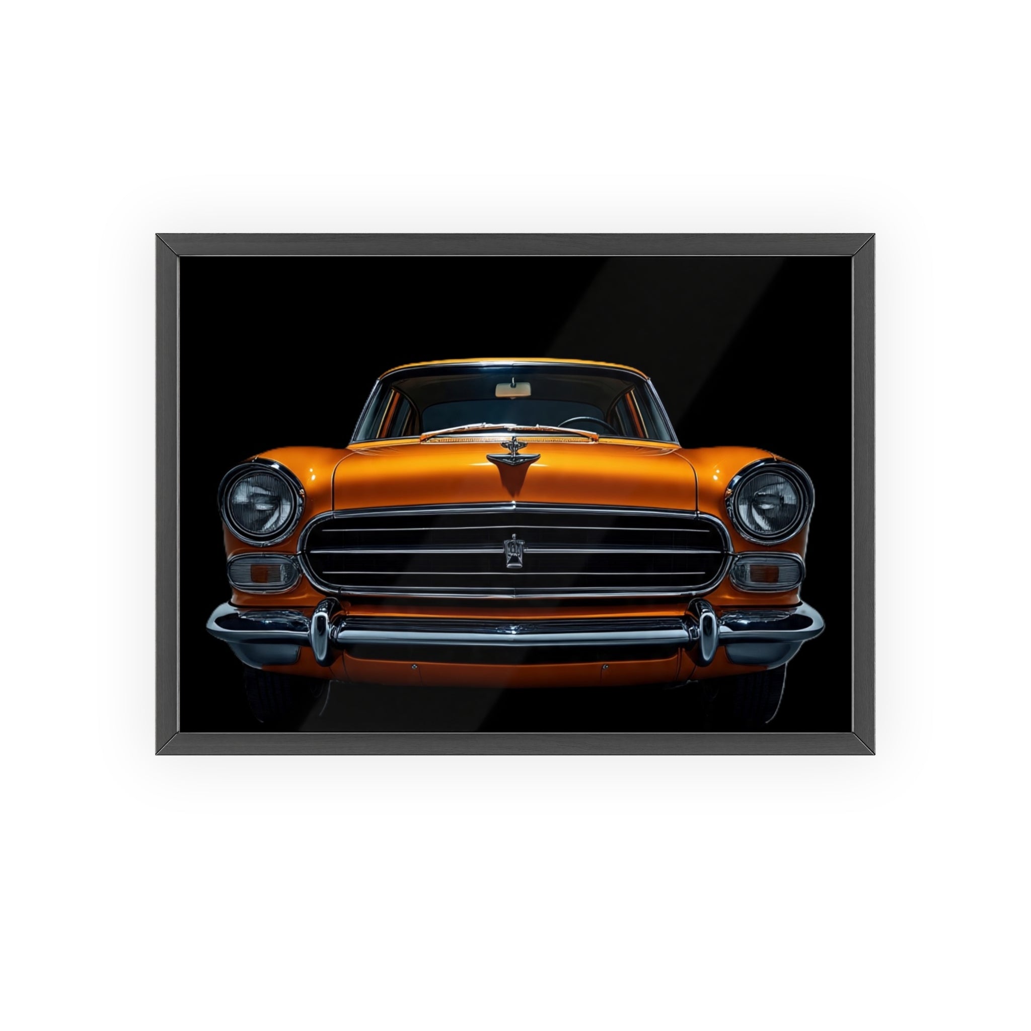 Classic Car Art Poster with Wooden Frame, Vintage Auto Decor, Gift for Car Lovers, Retro Wall Art, Home & Office Decoration