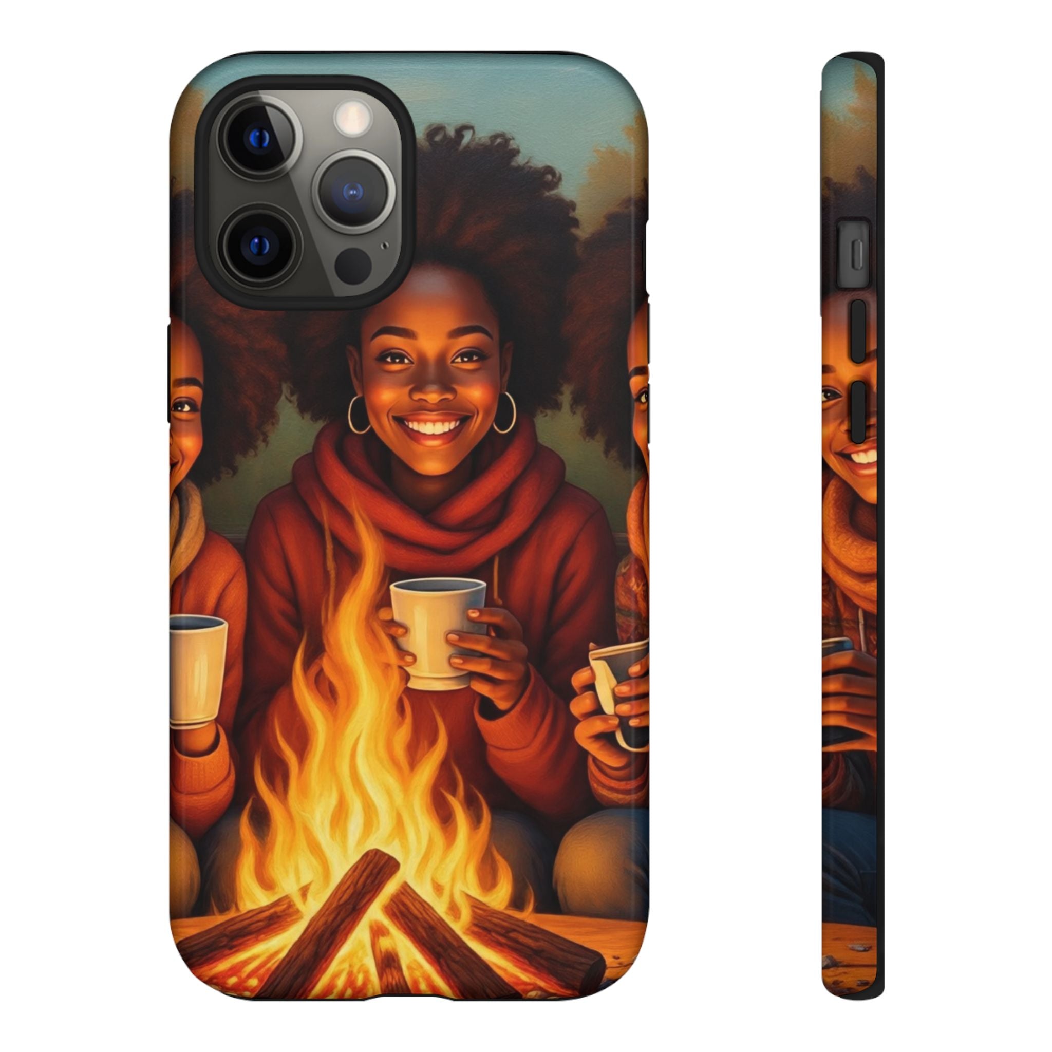 Cozy Phone Case for Campfire Lovers, Tough Cases with Inspirational Design, Perfect Gift for Friends, Birthday Present, Nature Vibe