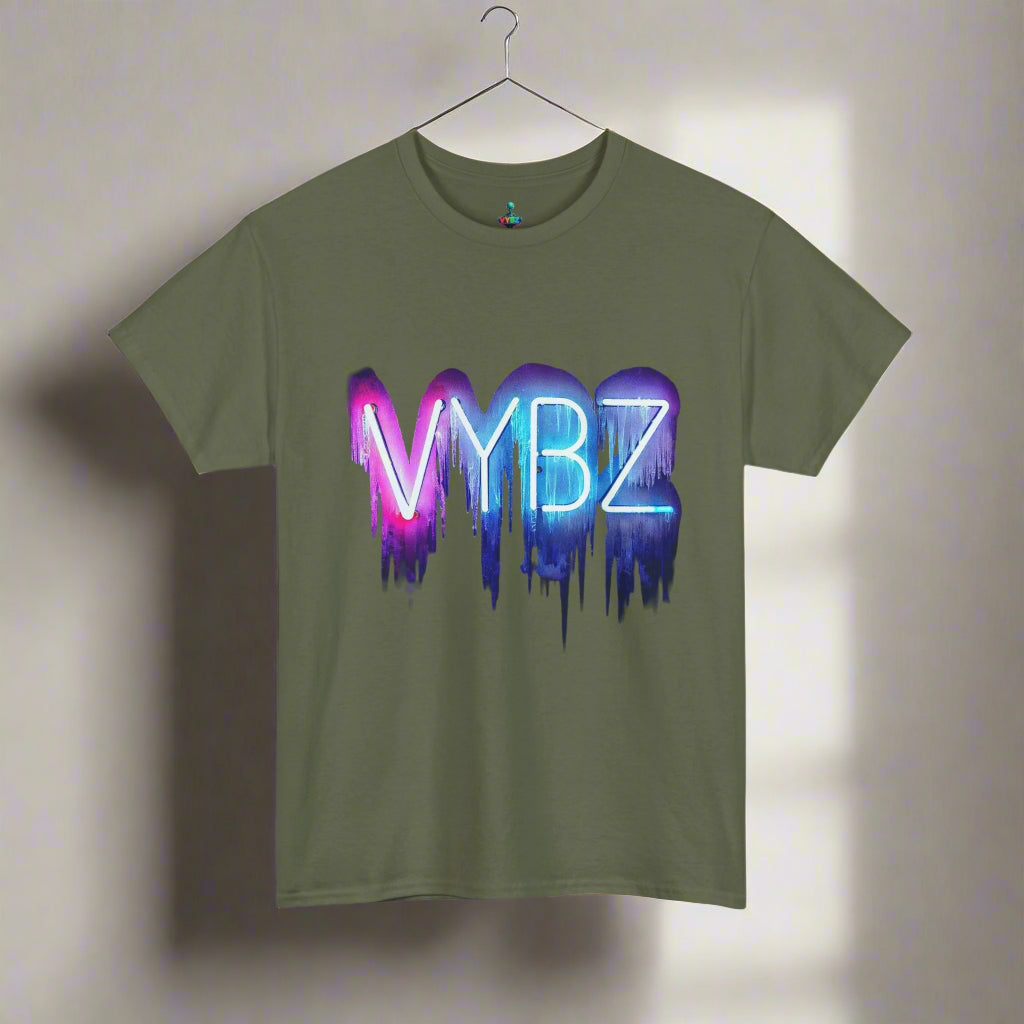 VYBZ Neon Drip Unisex Heavy Cotton Tee, Graphic Tee, Streetwear, Music Festival Shirt, Casual Wear, Gift for Friends