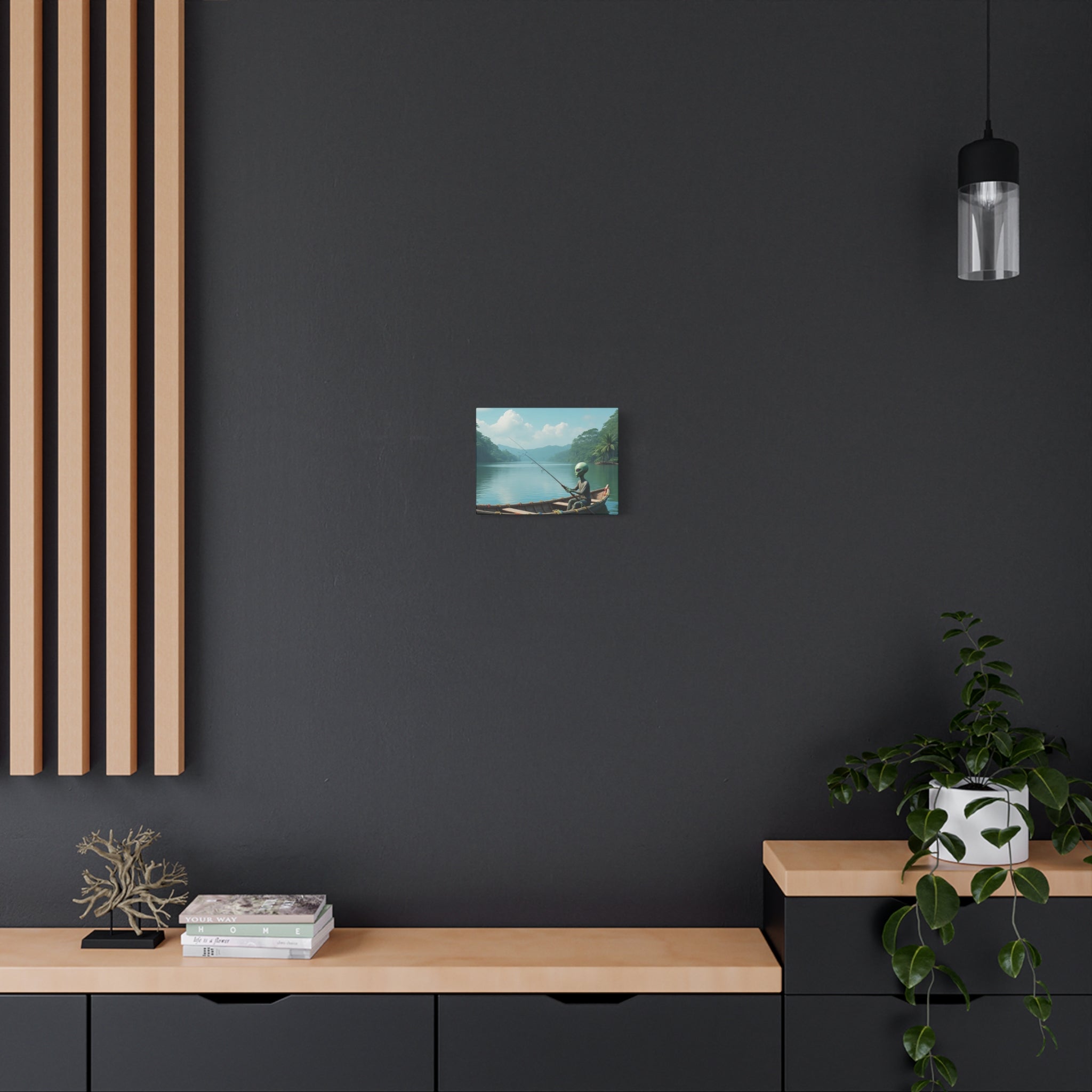 Alien Fishing Canvas Art